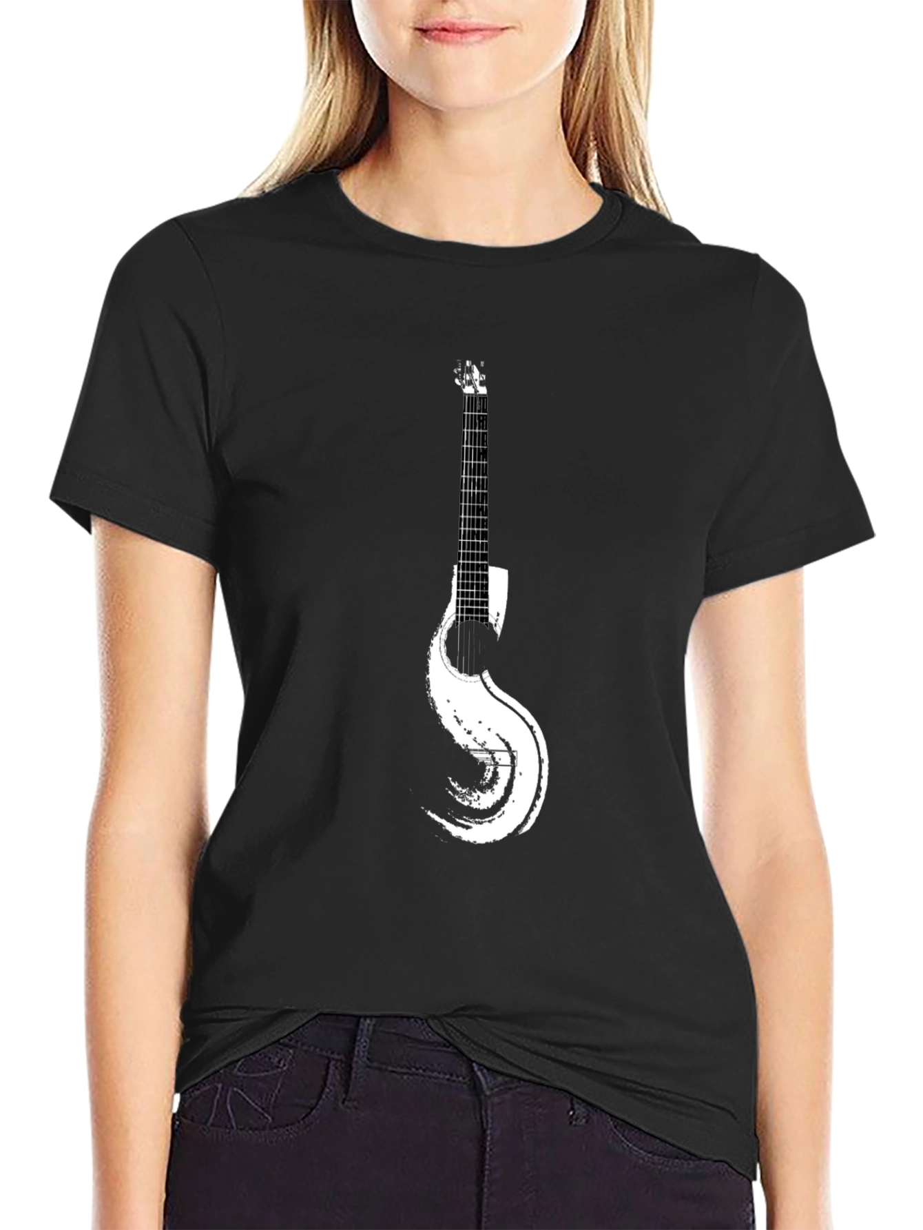 Guitar Graphic Black T-Shirt for Music Lovers
