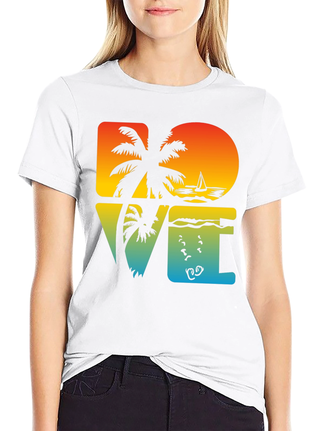 Tropical Dive Love Black Graphic Tee