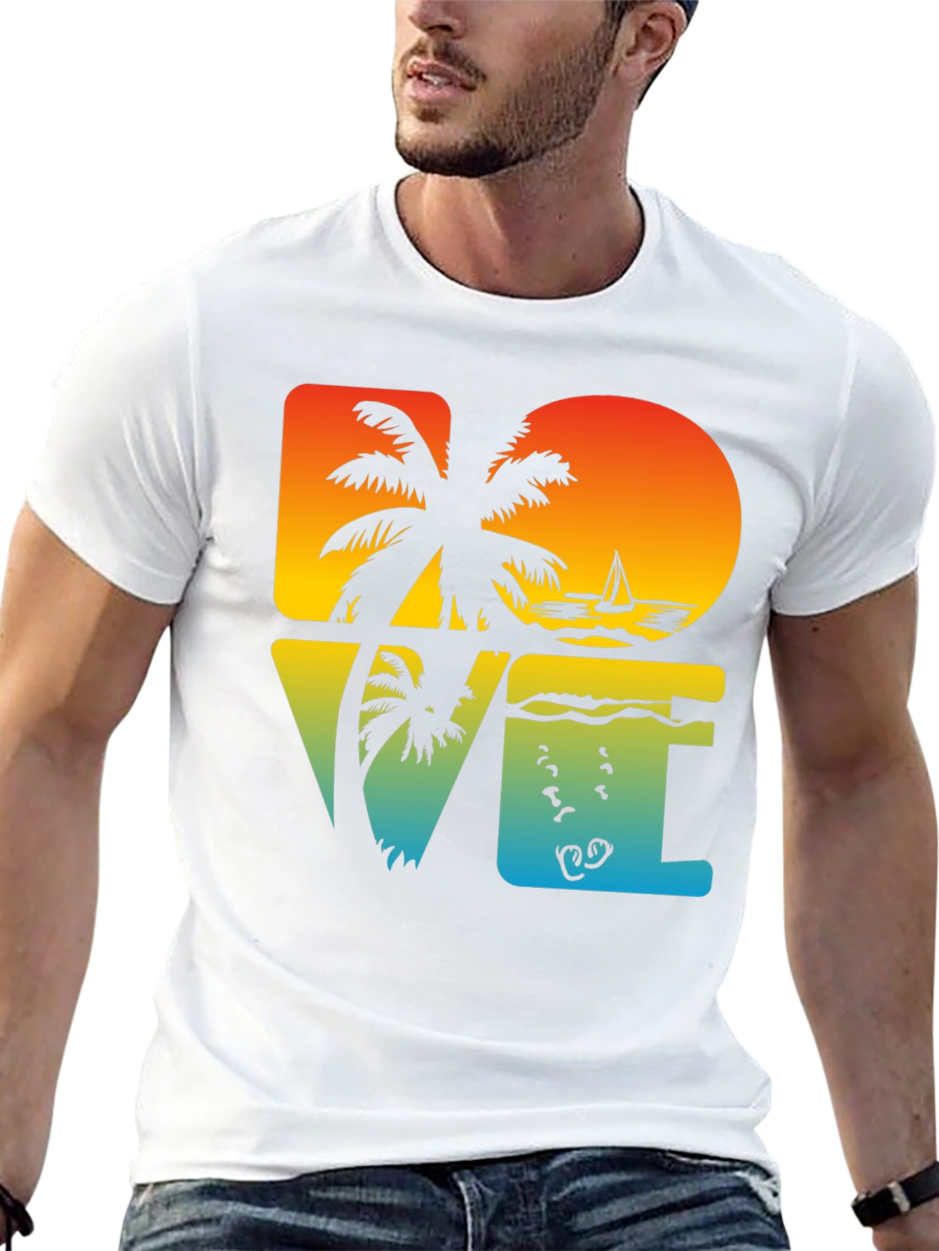 Tropical Dive Love Black Graphic Tee