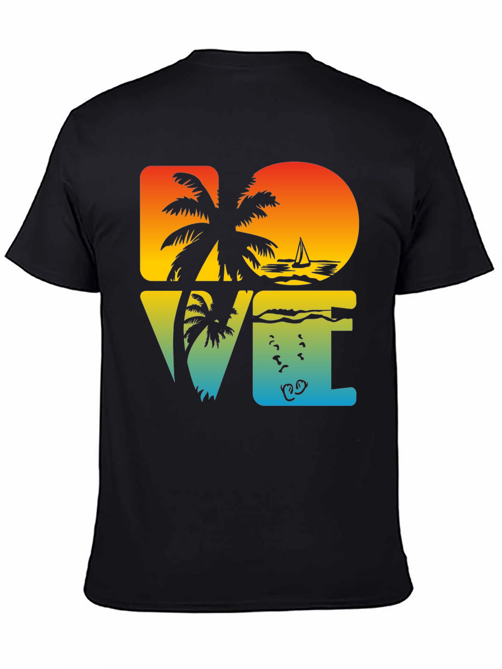 Tropical Dive Love Black Graphic Tee