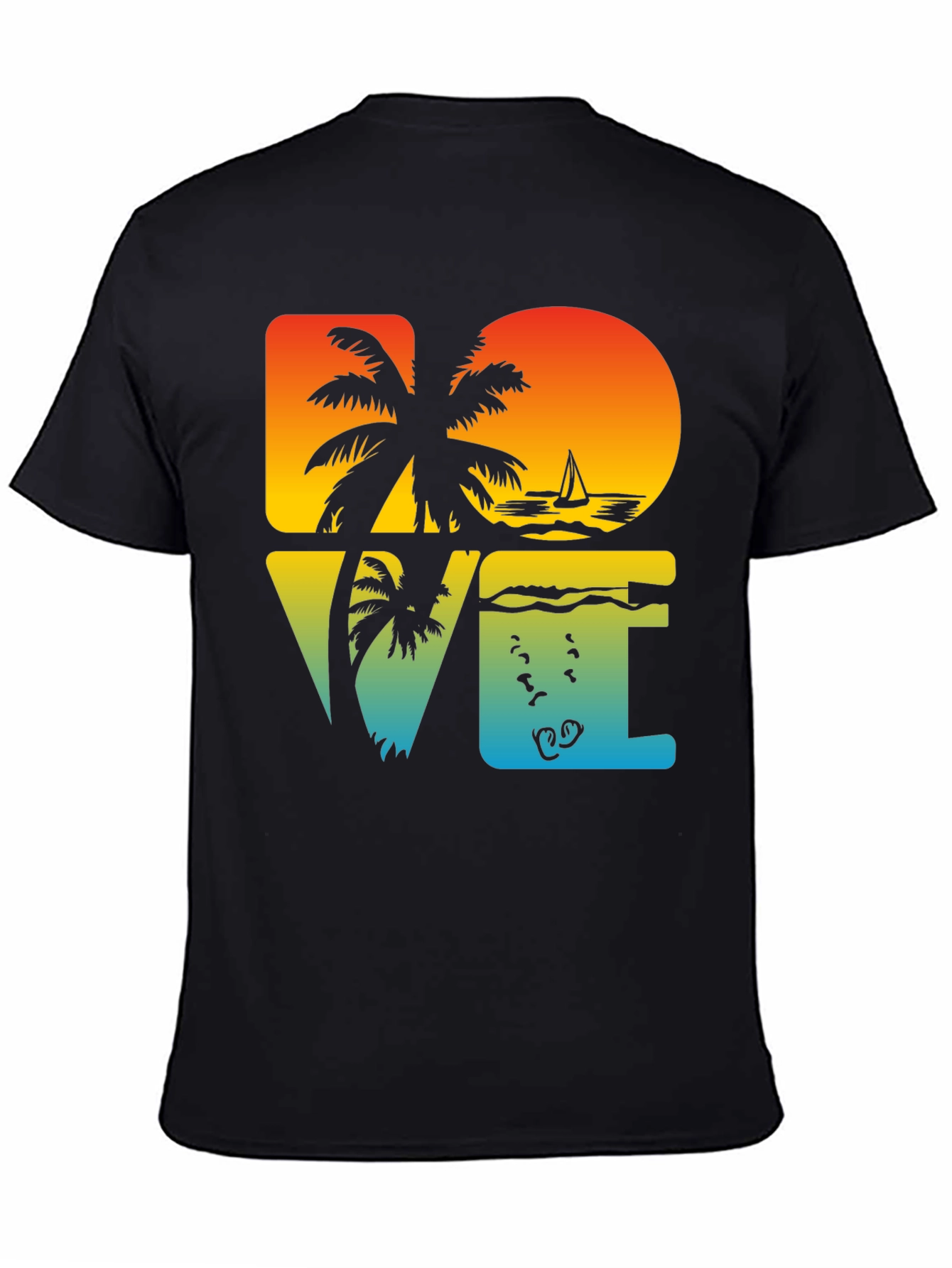 Tropical Dive Love Black Graphic Tee