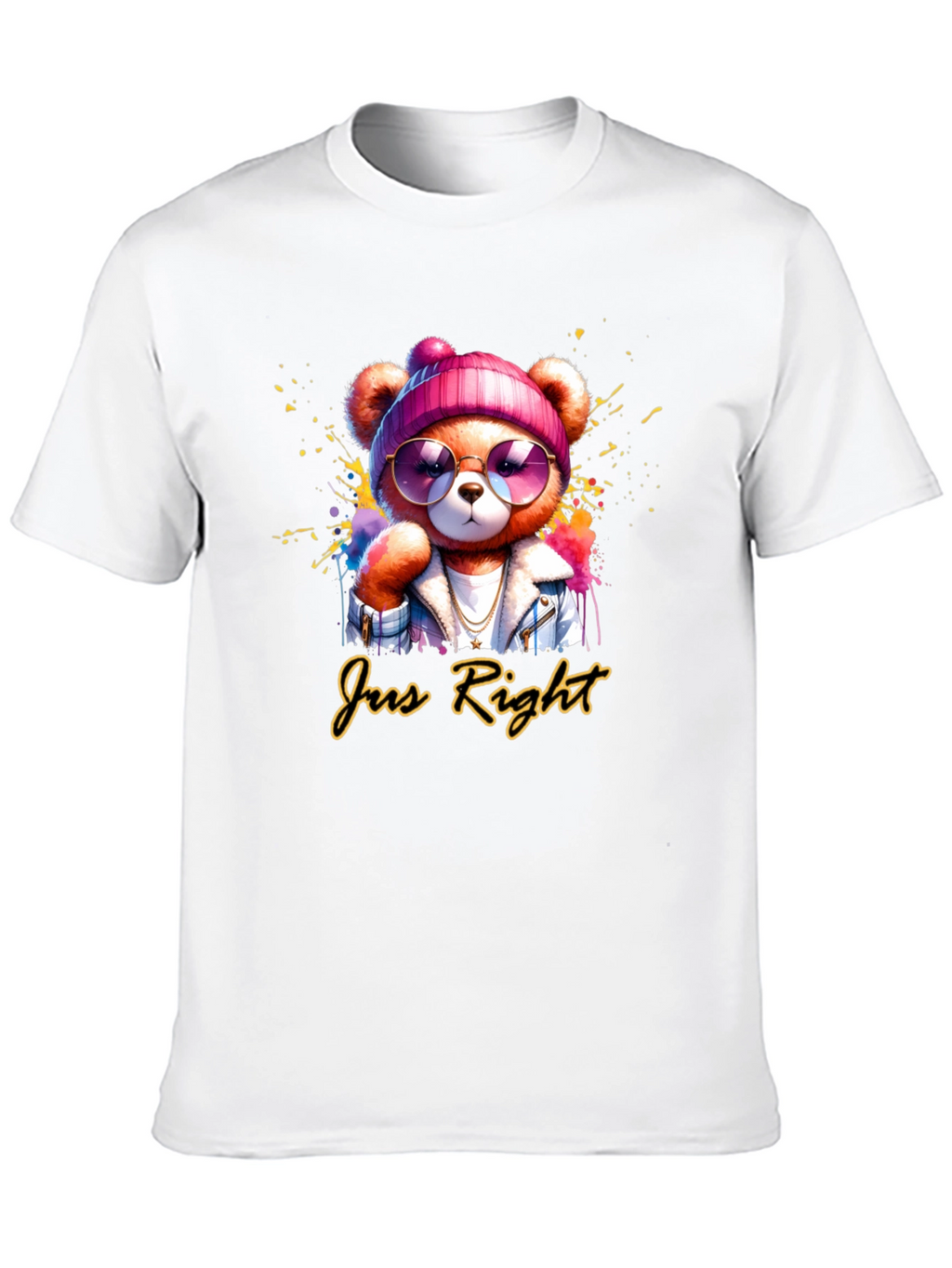 Just Right Bear Graphic Tee - Trendy Unisex T-Shirt
