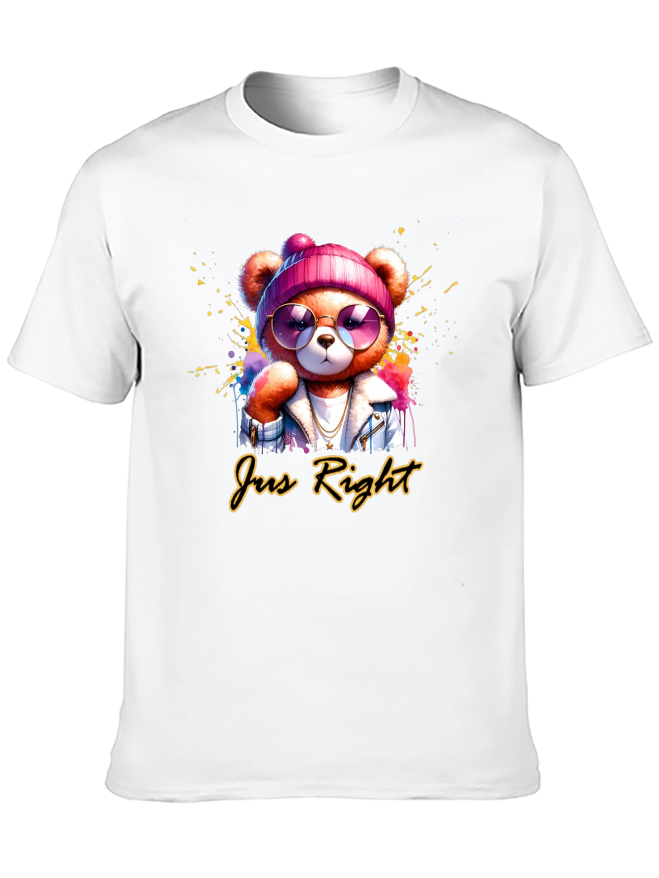 Just Right Bear Graphic Tee - Trendy Unisex T-Shirt