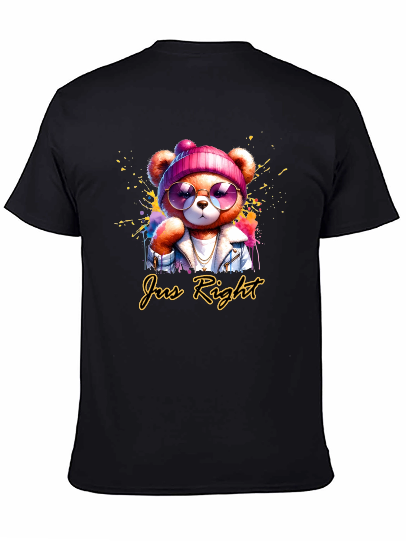 Just Right Bear Graphic Tee - Trendy Unisex T-Shirt