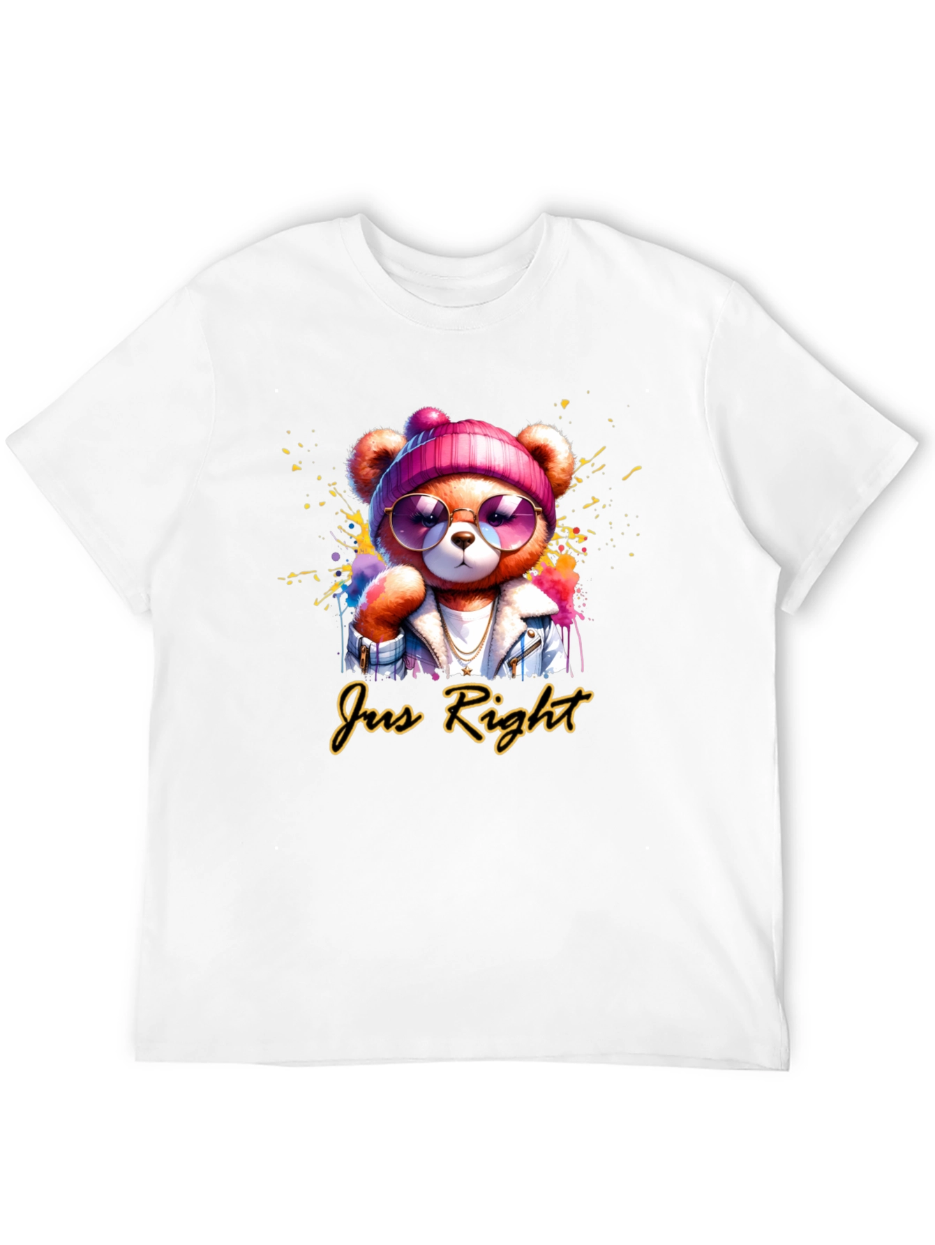 Just Right Bear Graphic Tee - Trendy Unisex T-Shirt