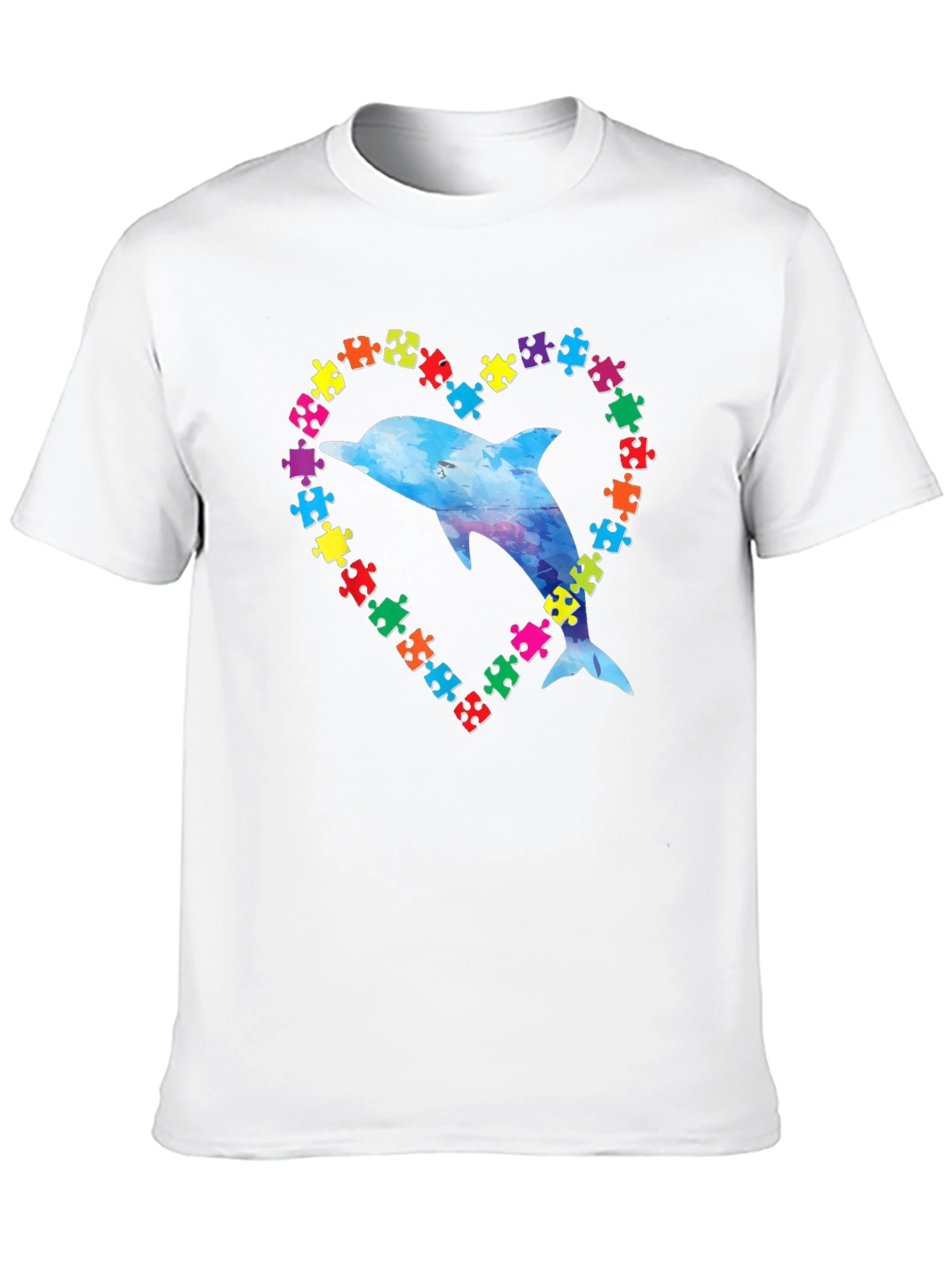 Autism Awareness Dolphin Heart T-Shirt