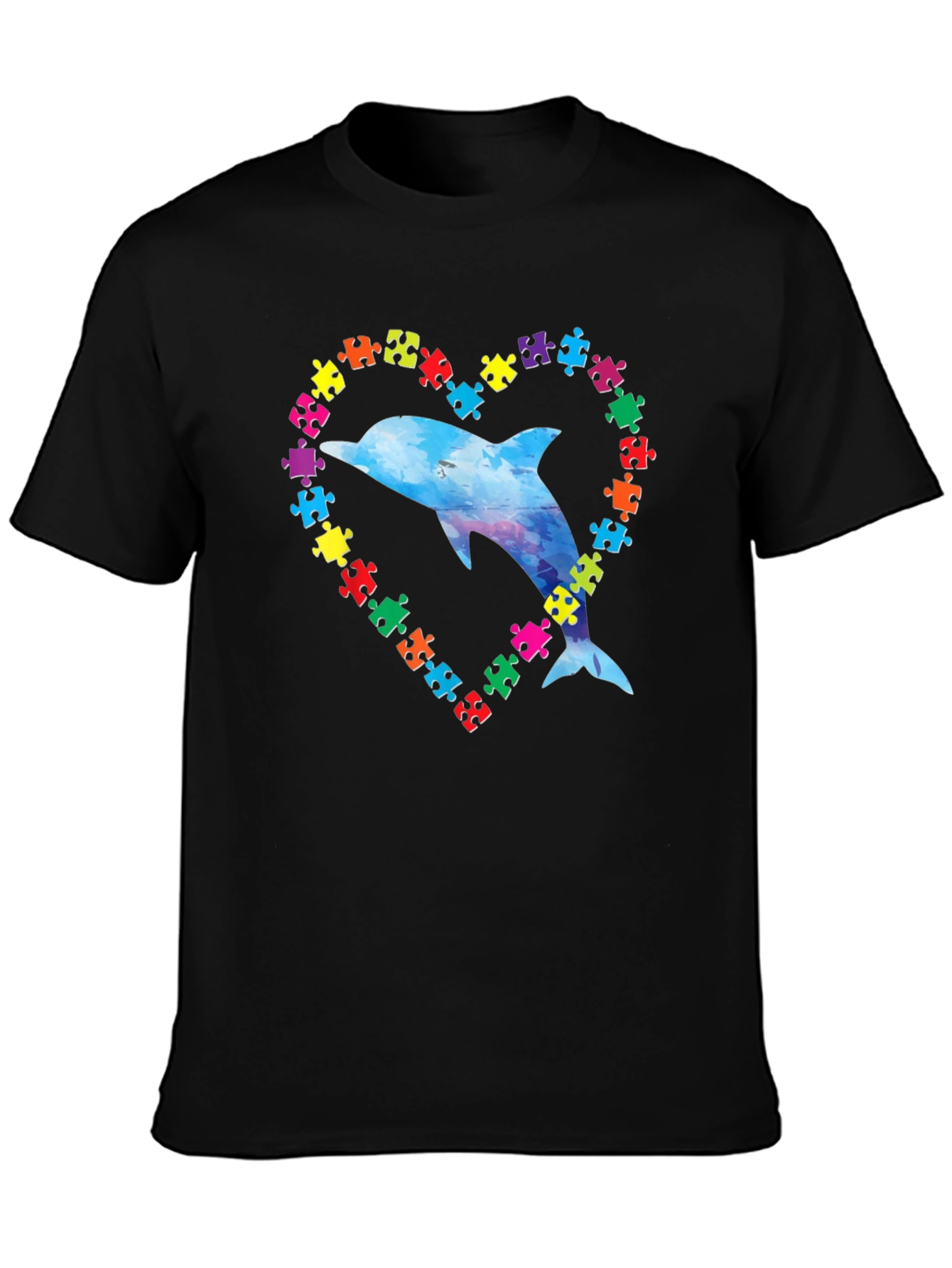 Autism Awareness Dolphin Heart T-Shirt
