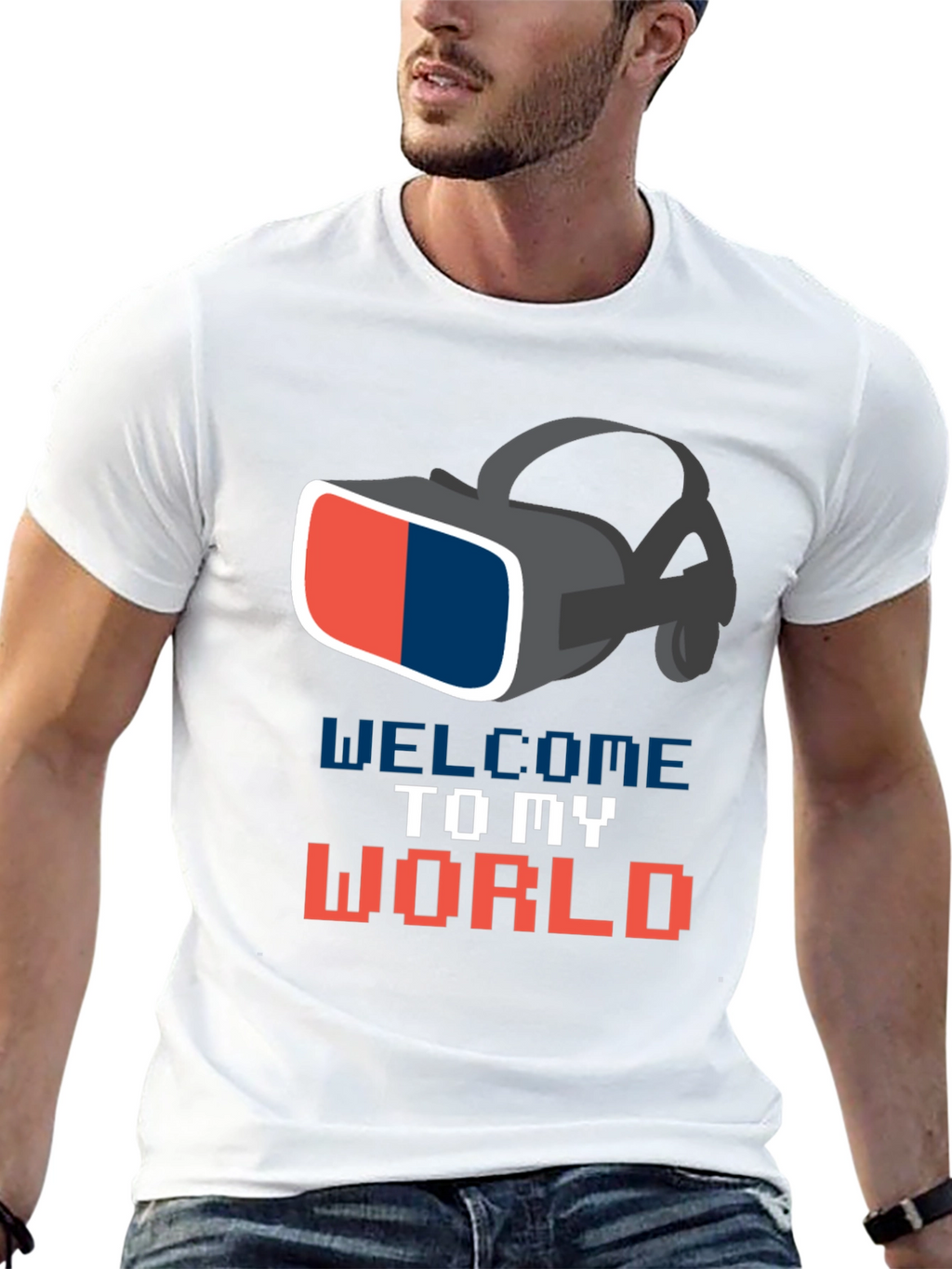 Welcome To My World VR Headset Graphic T-Shirt