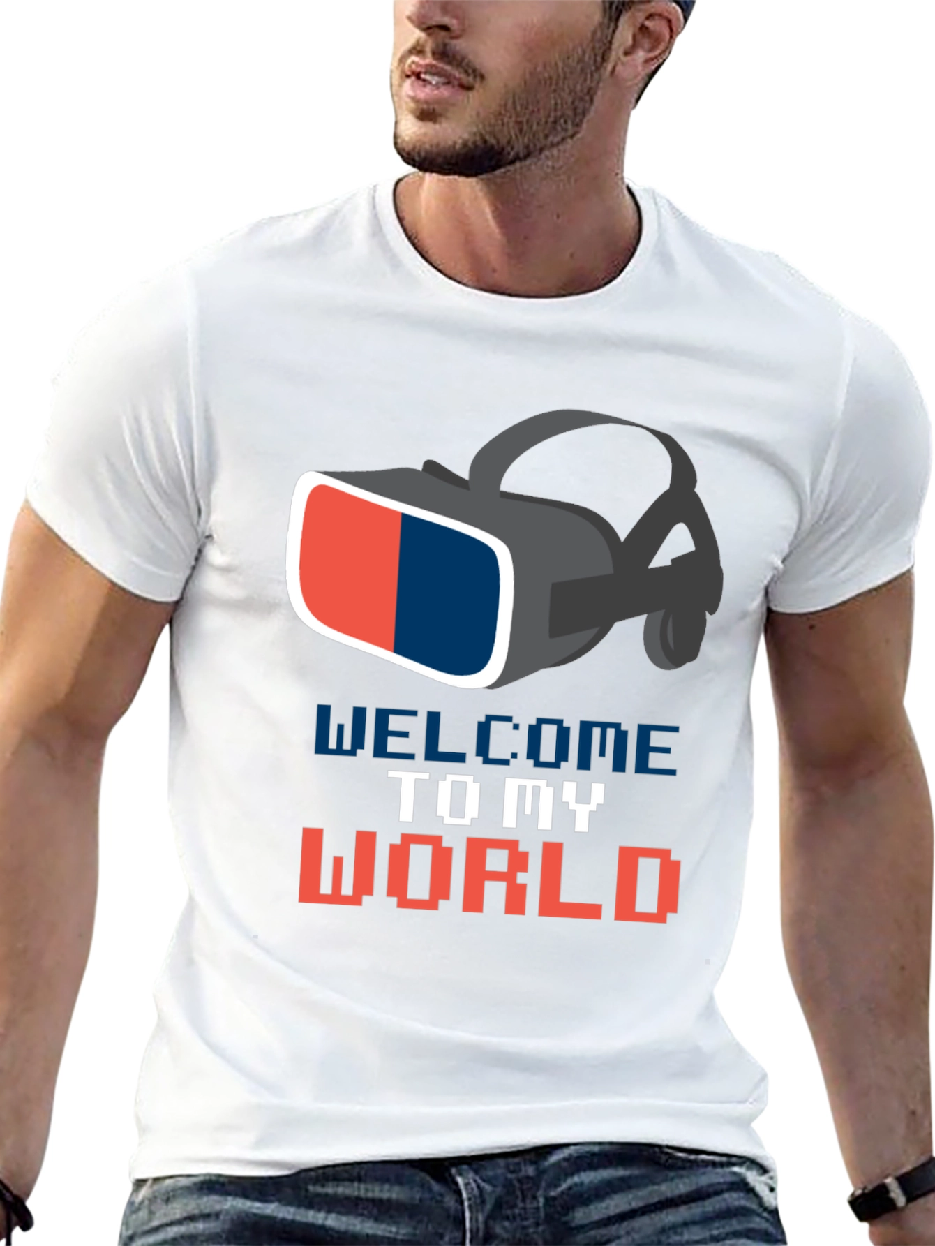 Welcome To My World VR Headset Graphic T-Shirt