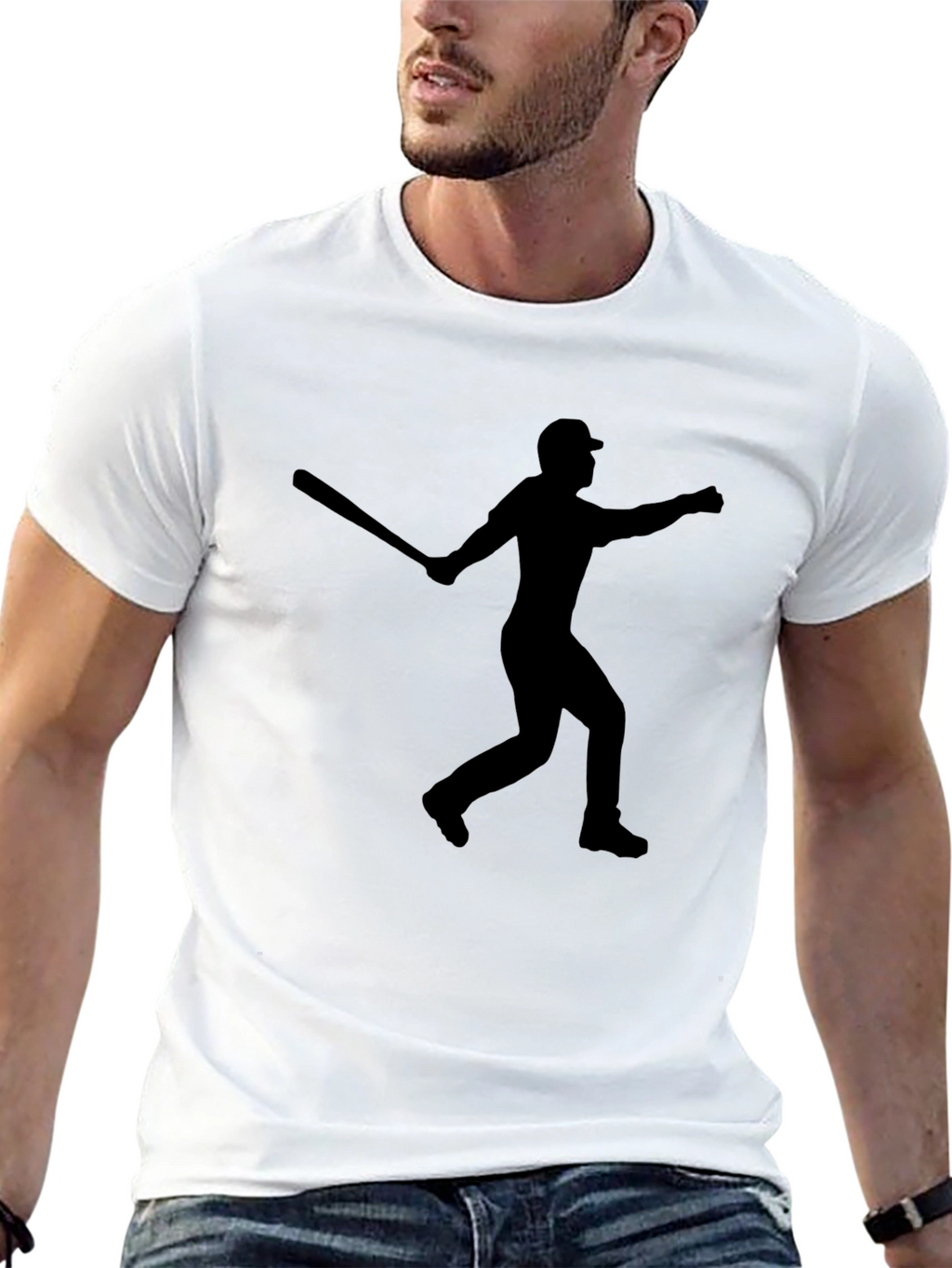 Baseball Silhouette Graphic T-Shirt