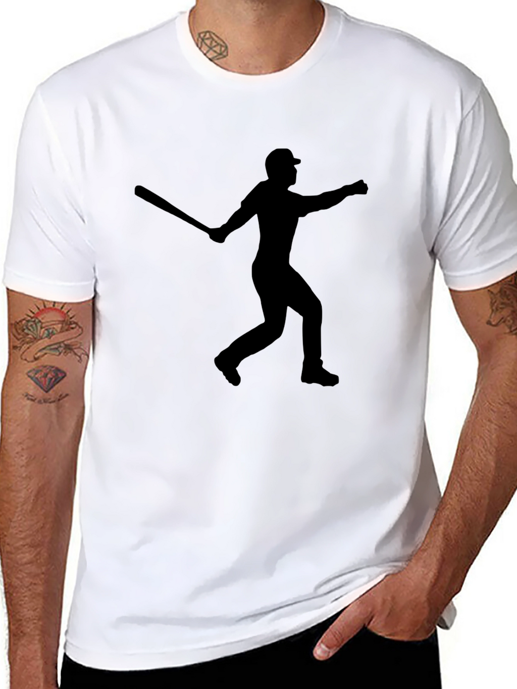 Baseball Silhouette Graphic T-Shirt