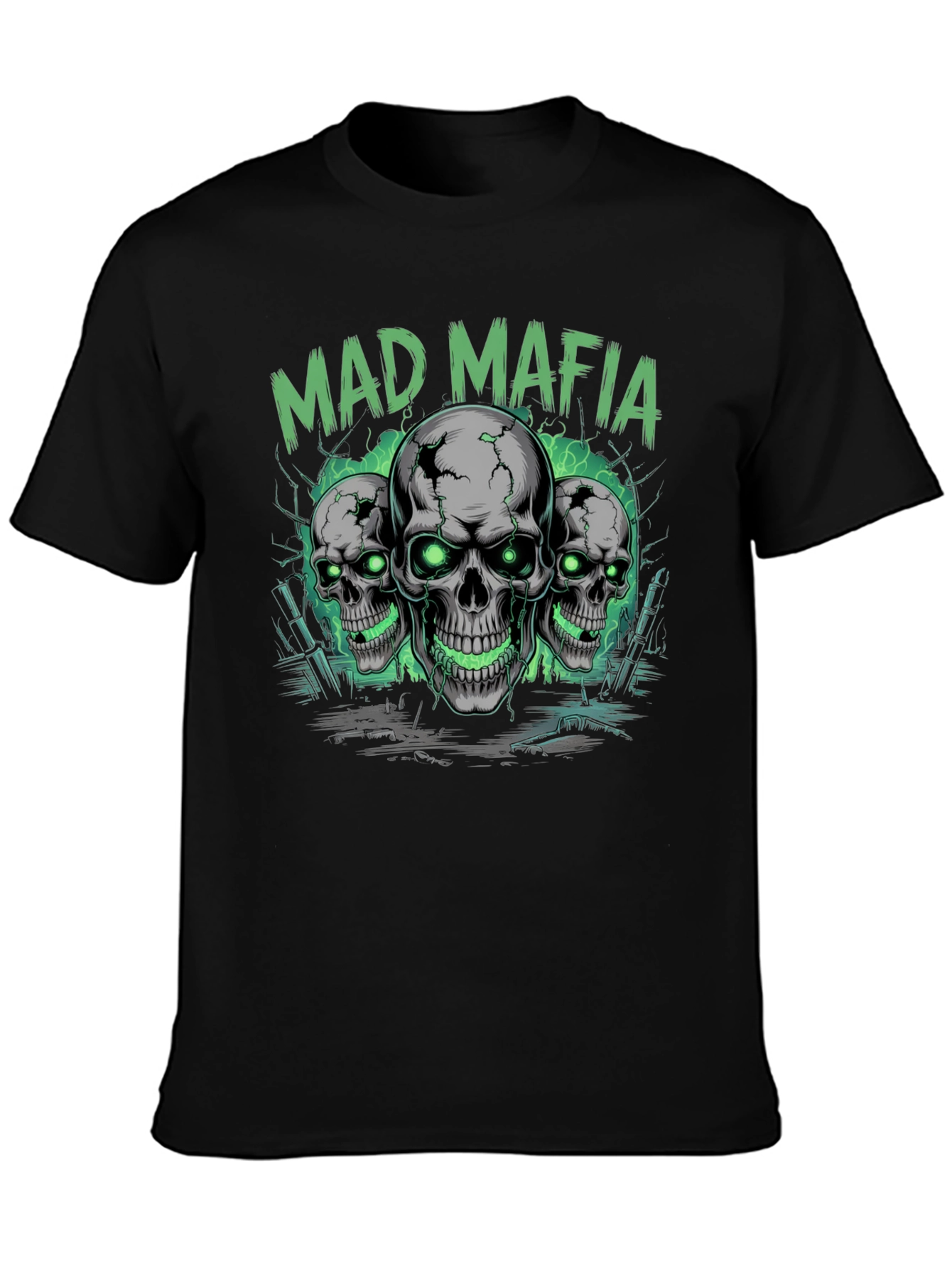Mad Mafia Skull Graphic Tee - Edgy Streetwear T-Shirt