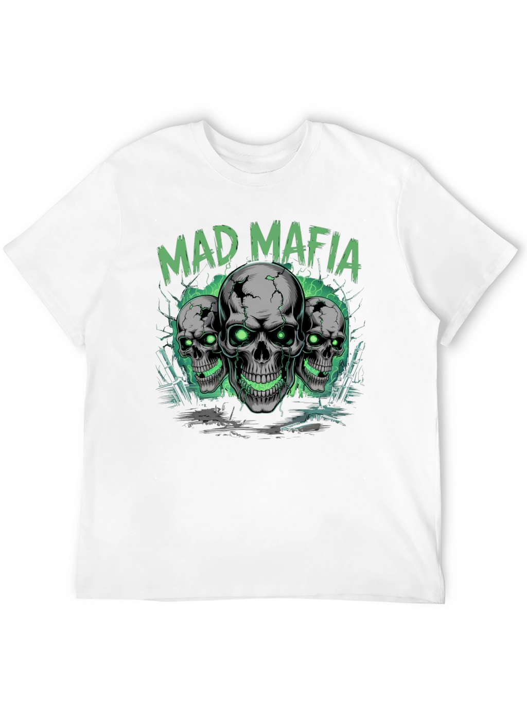Mad Mafia Skull Graphic Tee - Edgy Streetwear T-Shirt