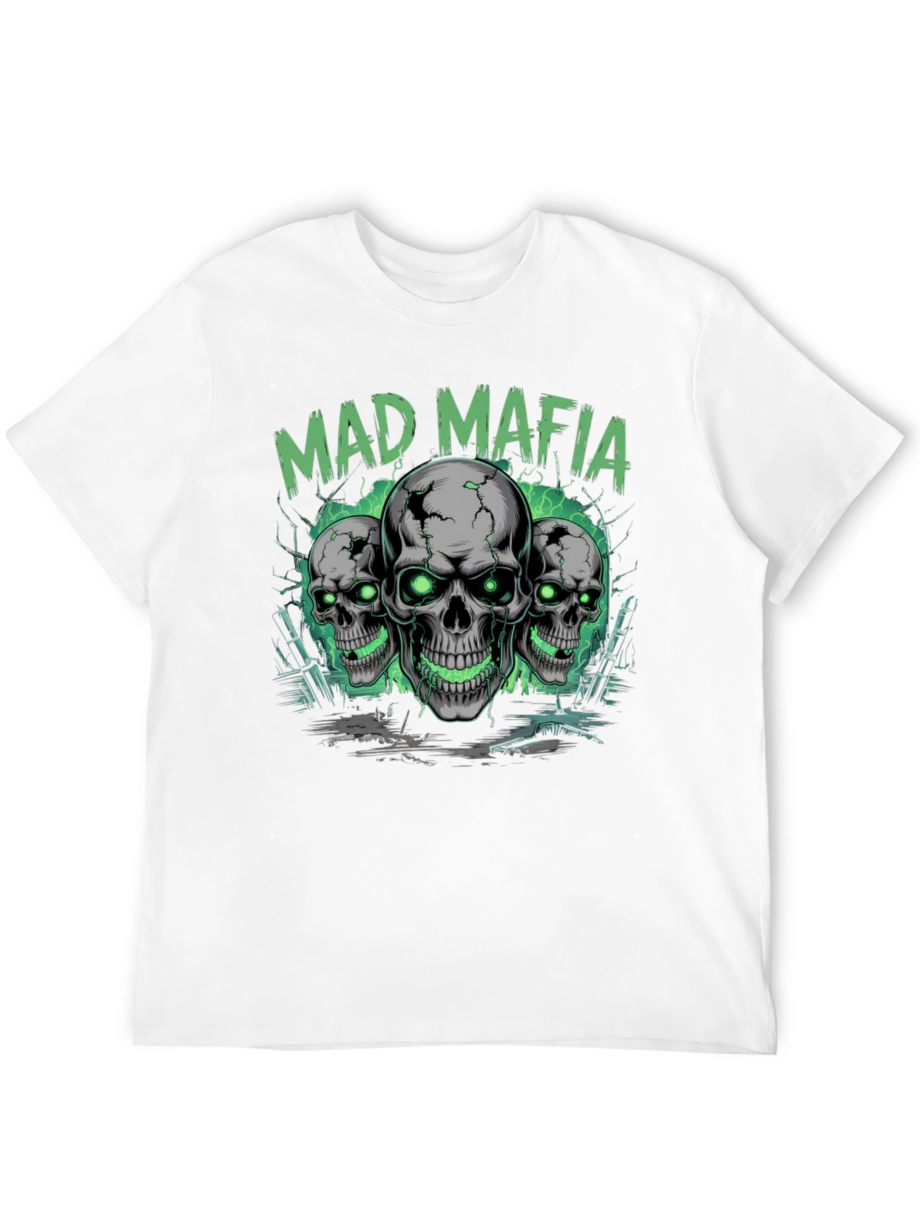 Mad Mafia Skull Graphic Tee - Edgy Streetwear T-Shirt