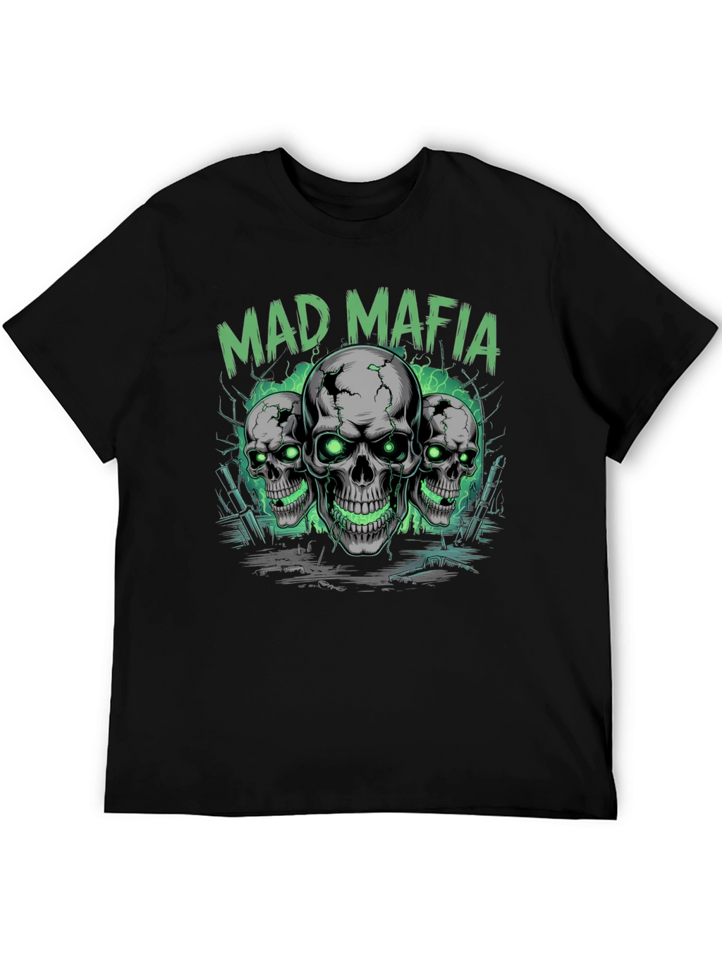 Mad Mafia Skull Graphic Tee - Edgy Streetwear T-Shirt