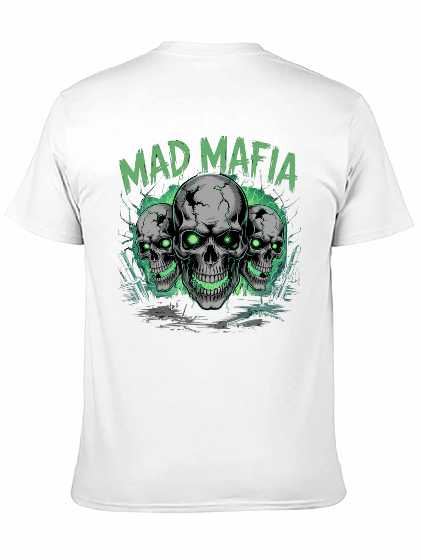 Mad Mafia Skull Graphic Tee - Edgy Streetwear T-Shirt