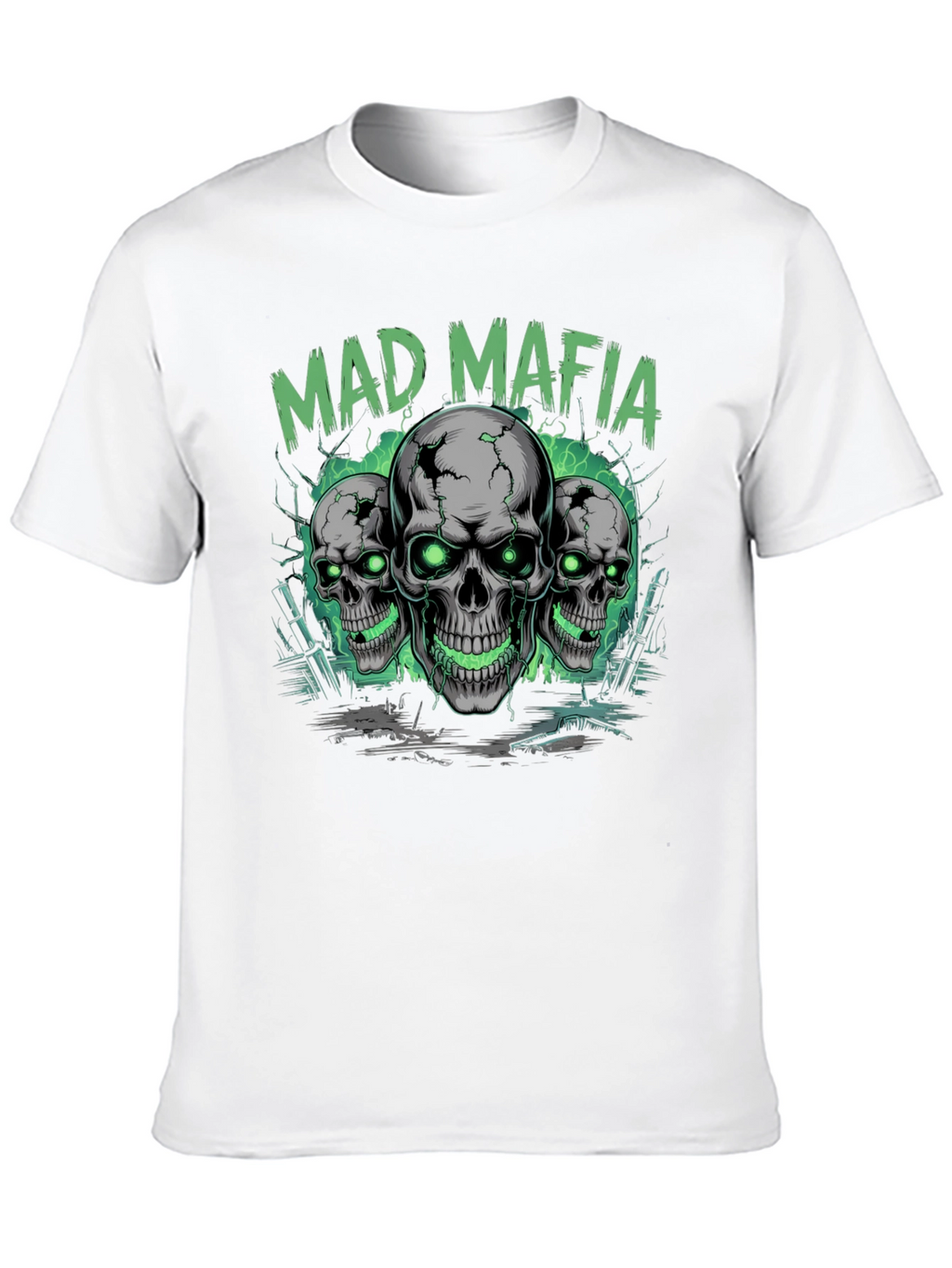 Mad Mafia Skull Graphic Tee - Edgy Streetwear T-Shirt