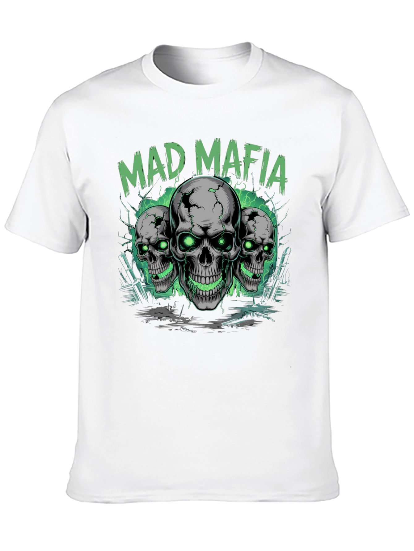 Mad Mafia Skull Graphic Tee - Edgy Streetwear T-Shirt