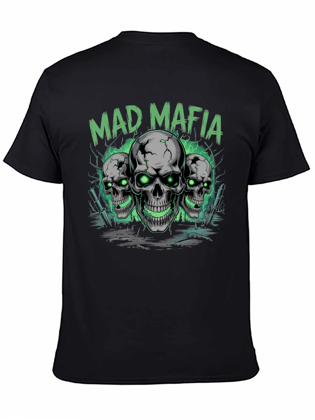 Mad Mafia Skull Graphic Tee - Edgy Streetwear T-Shirt