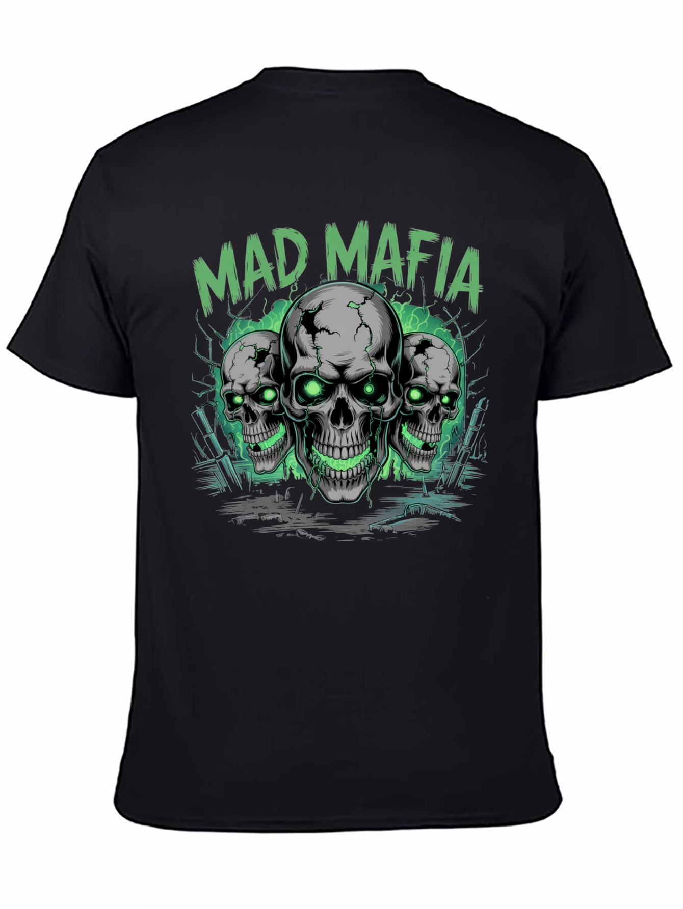 Mad Mafia Skull Graphic Tee - Edgy Streetwear T-Shirt