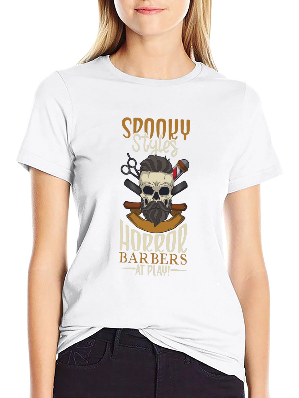 Spooky Styles Horror Barbers T-Shirt