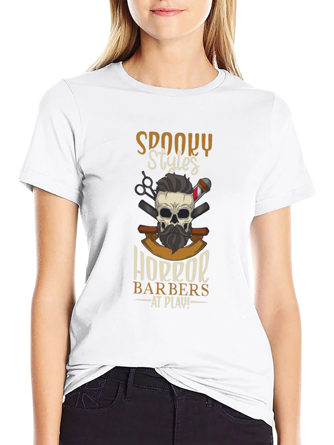 Spooky Styles Horror Barbers T-Shirt