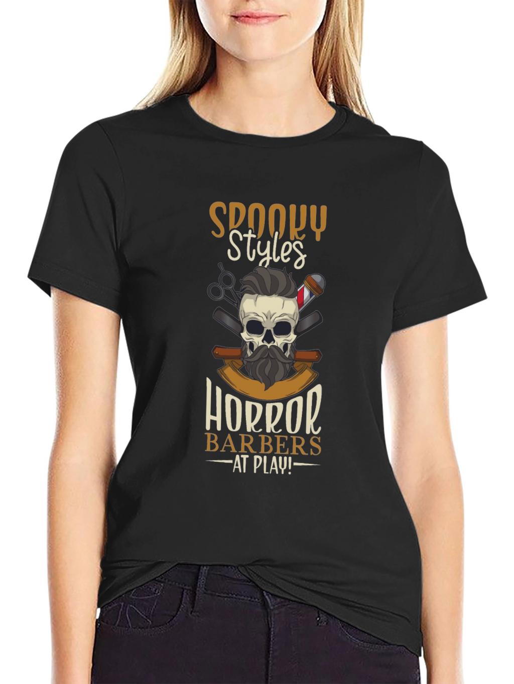 Spooky Styles Horror Barbers T-Shirt