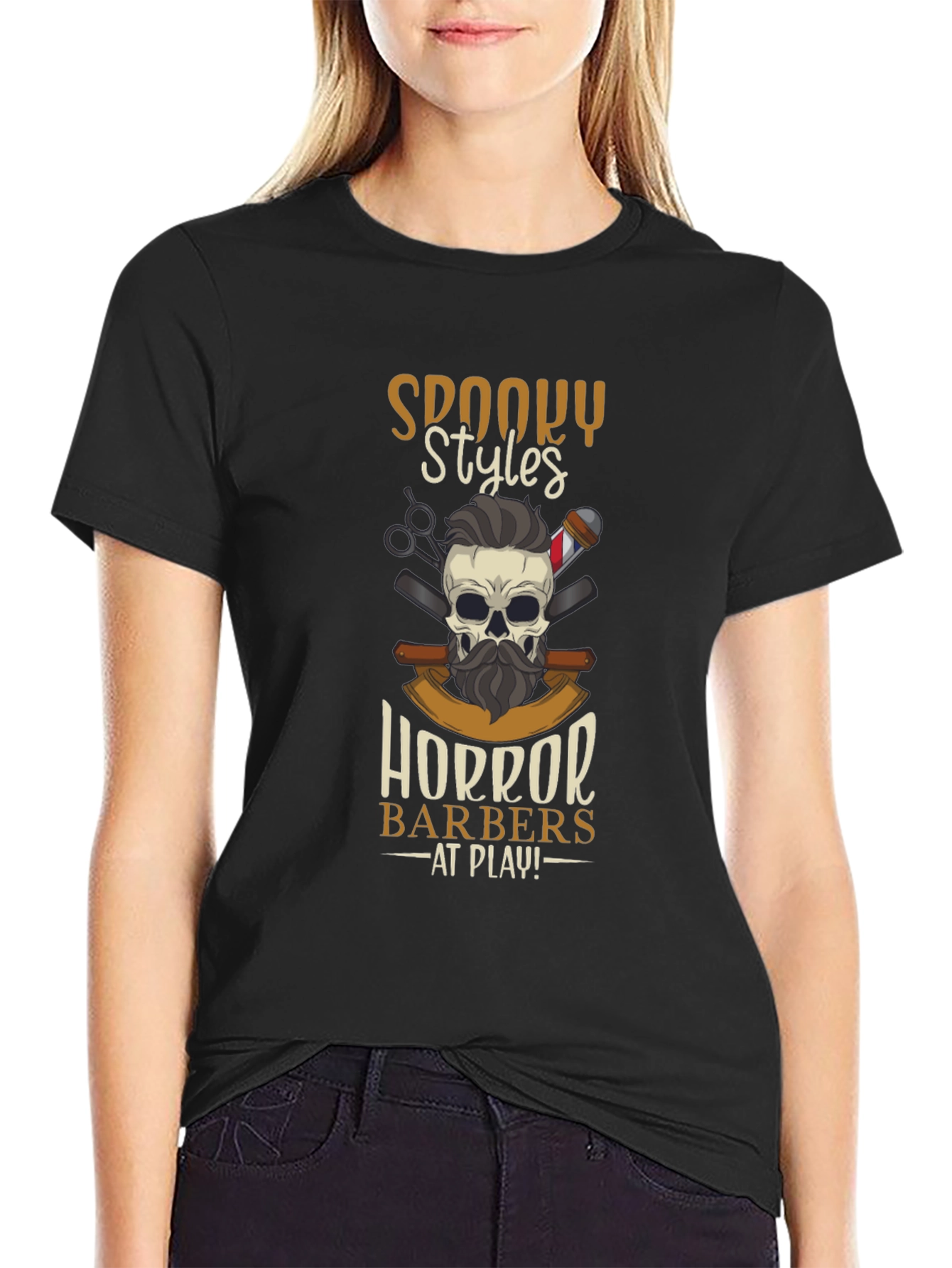 Spooky Styles Horror Barbers T-Shirt