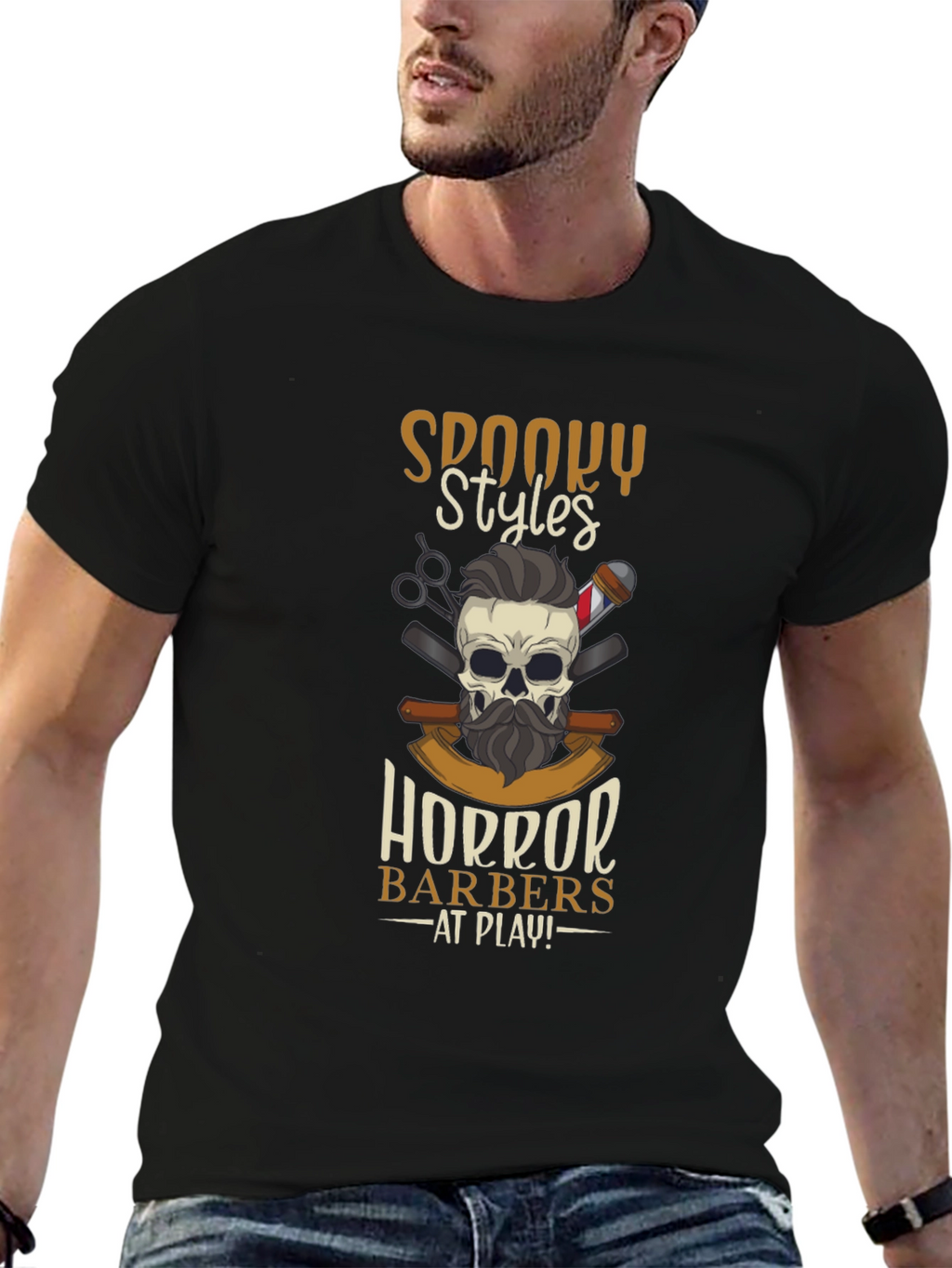 Spooky Styles Horror Barbers T-Shirt