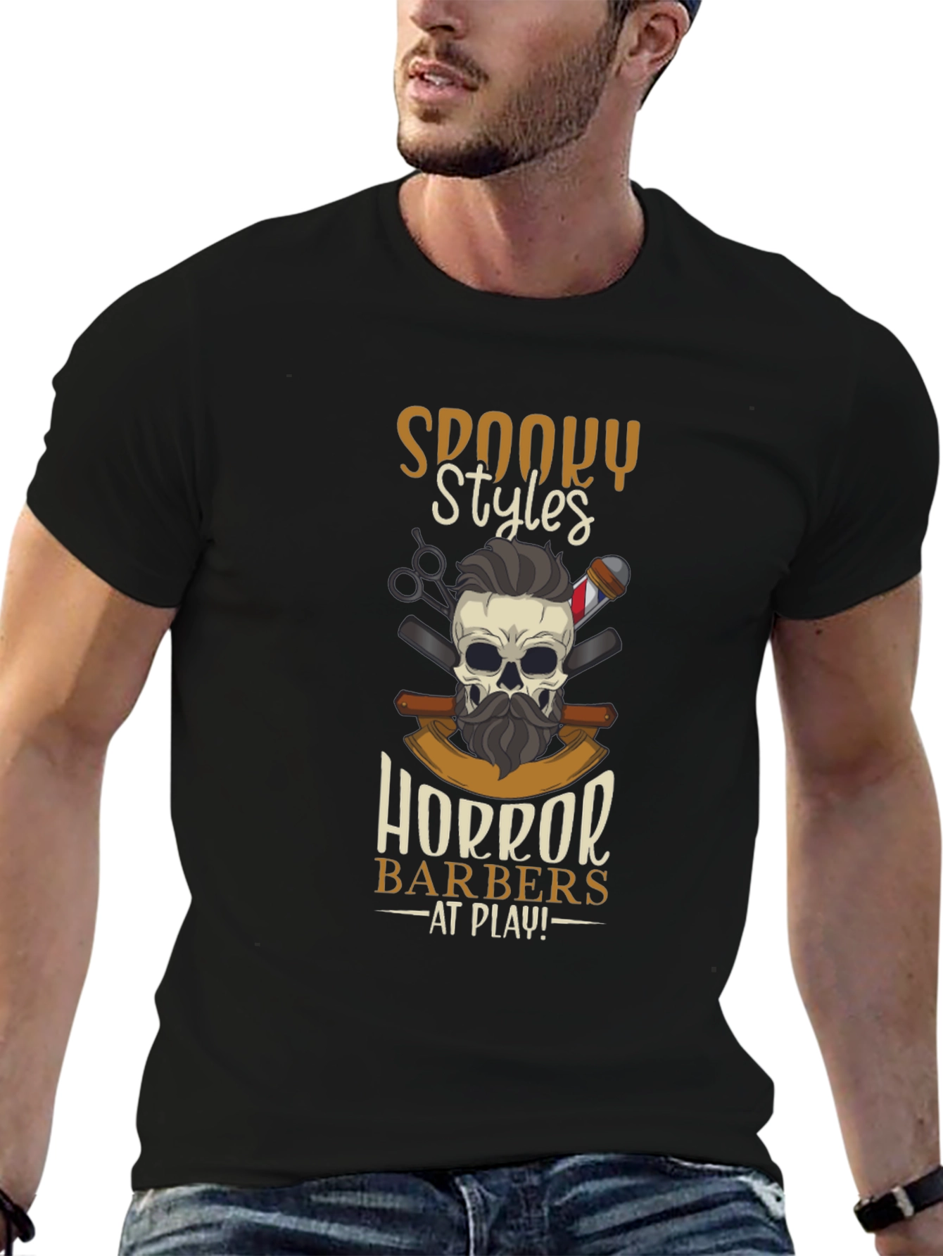Spooky Styles Horror Barbers T-Shirt