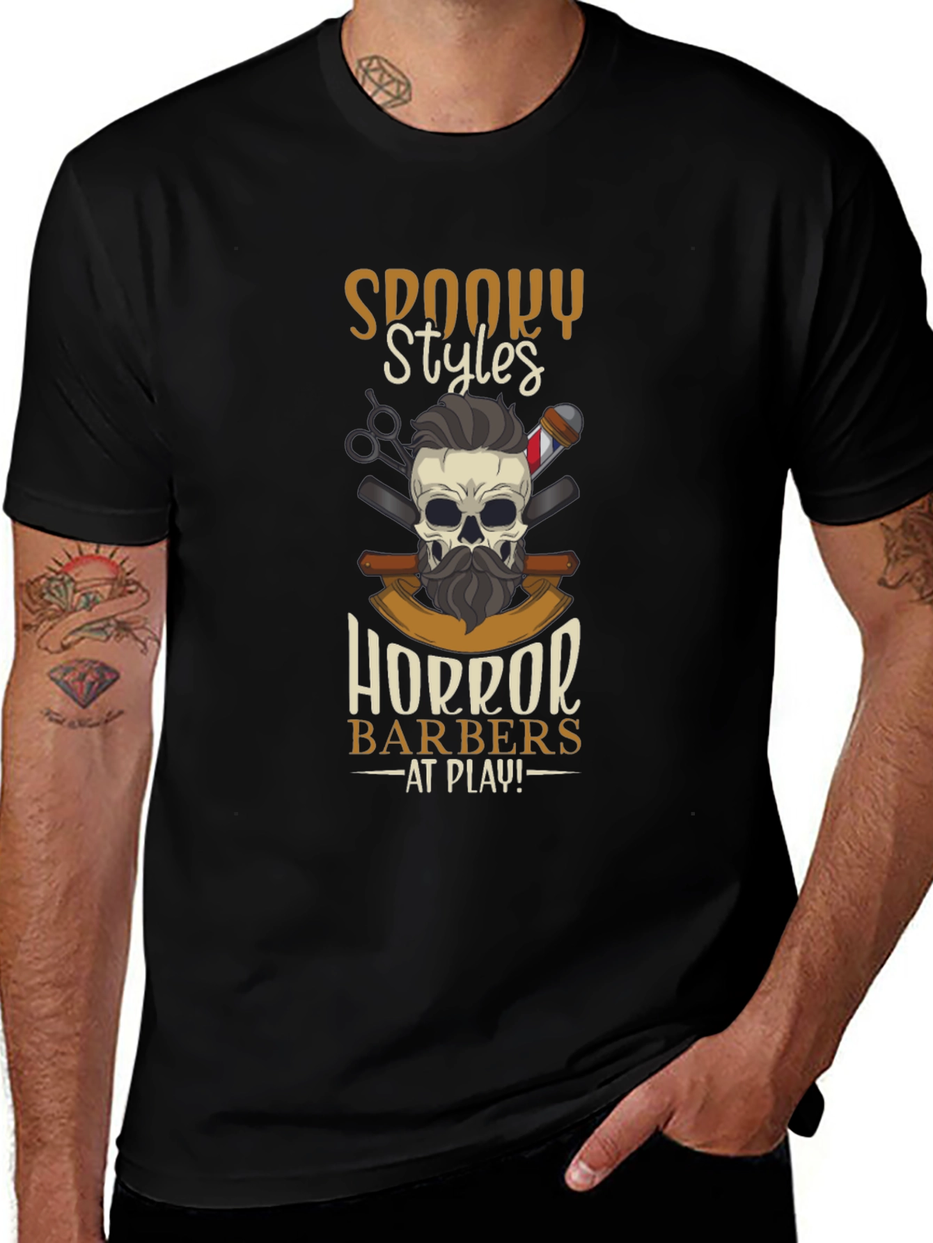 Spooky Styles Horror Barbers T-Shirt