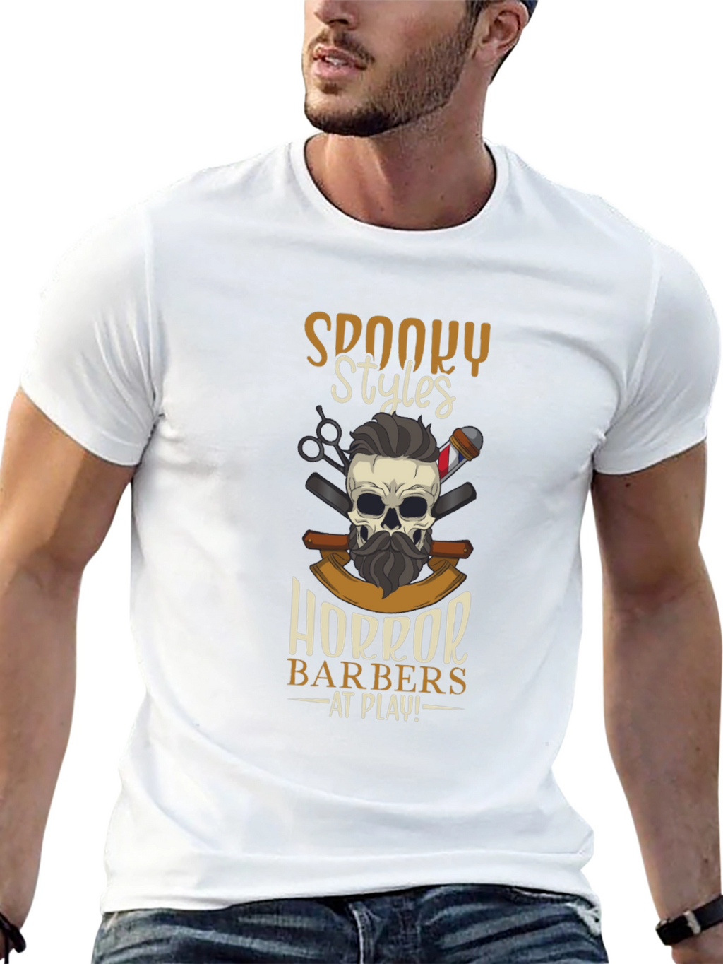 Spooky Styles Horror Barbers T-Shirt