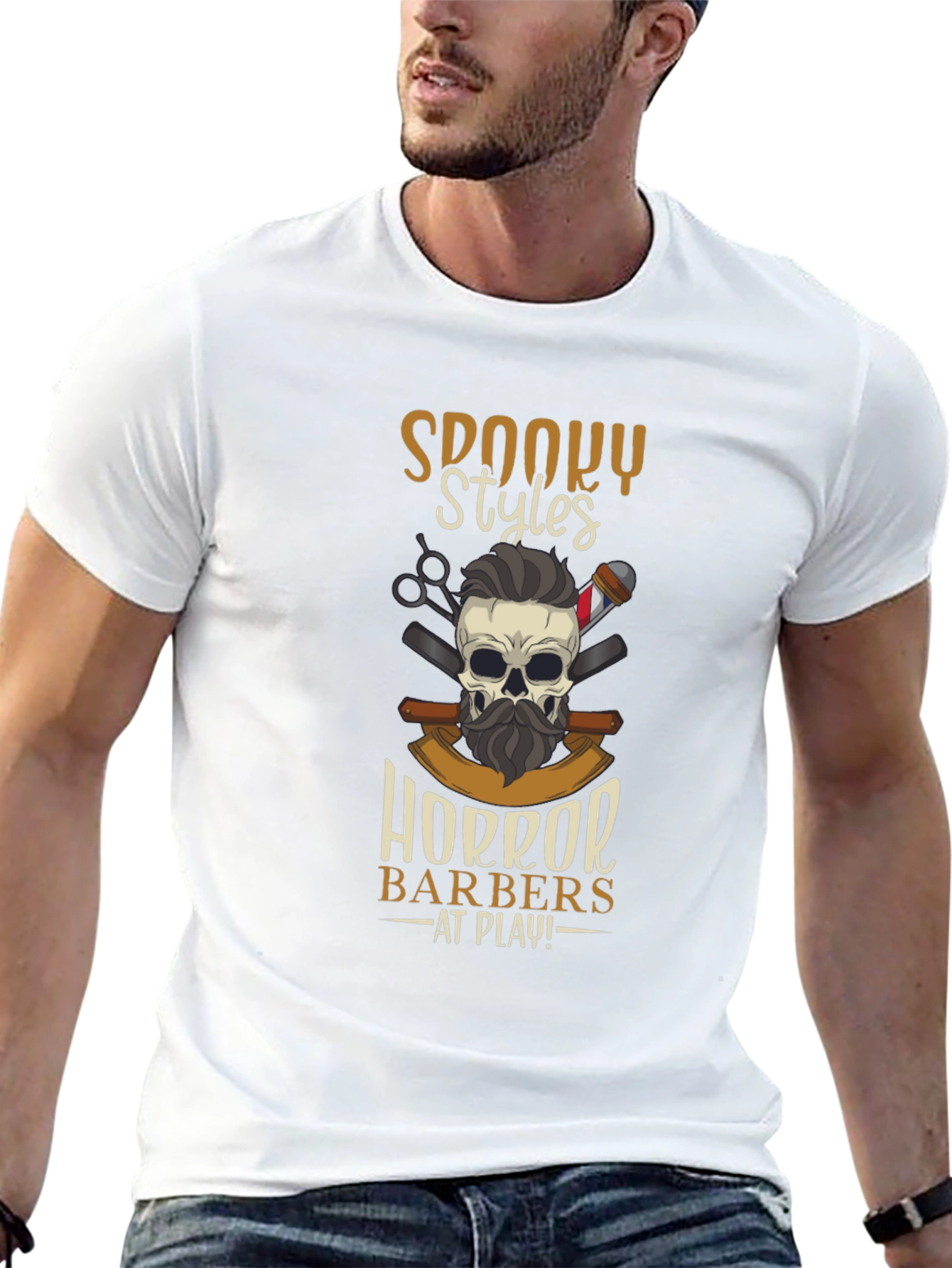 Spooky Styles Horror Barbers T-Shirt