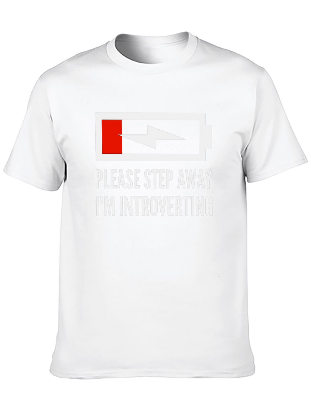 Introvert Humor T-Shirt - Low Battery Graphic Tee