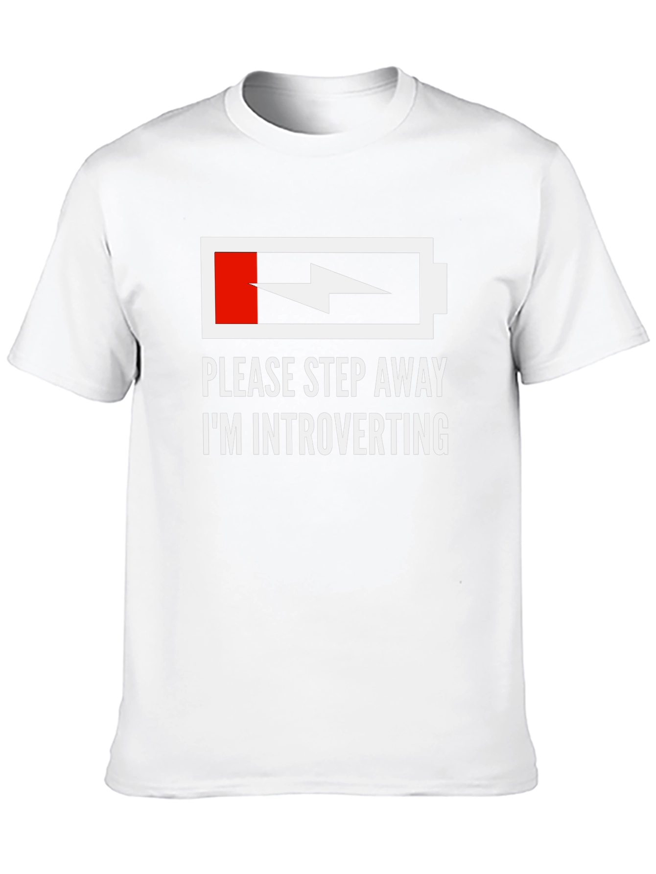 Introvert Humor T-Shirt - Low Battery Graphic Tee