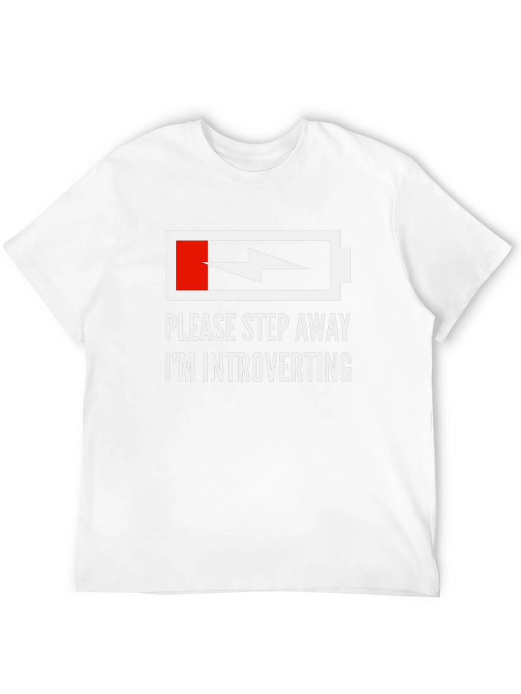 Introvert Humor T-Shirt - Low Battery Graphic Tee