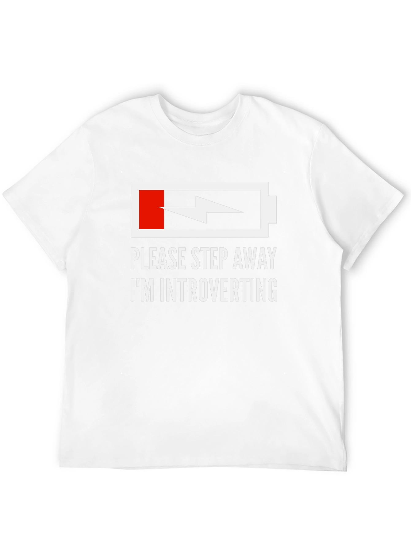 Introvert Humor T-Shirt - Low Battery Graphic Tee
