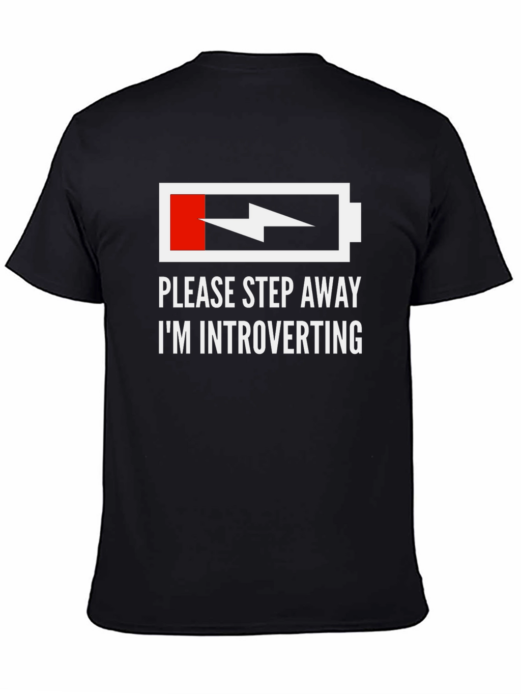 Introvert Humor T-Shirt - Low Battery Graphic Tee