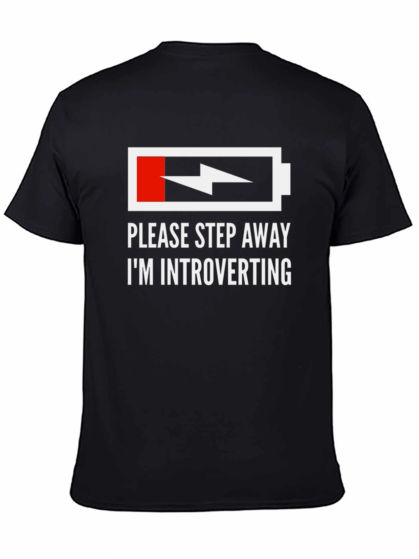 Introvert Humor T-Shirt - Low Battery Graphic Tee