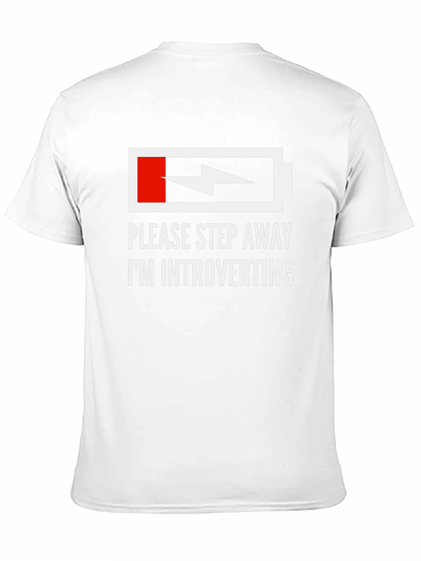 Introvert Humor T-Shirt - Low Battery Graphic Tee