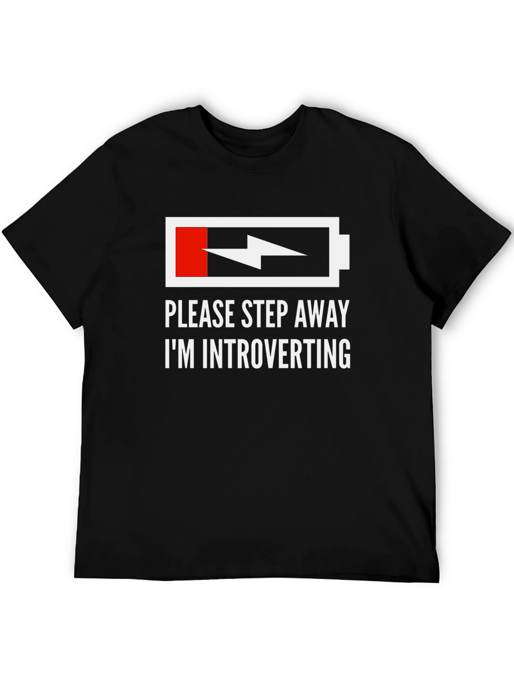 Introvert Humor T-Shirt - Low Battery Graphic Tee
