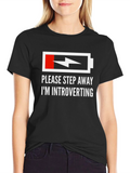 Introvert Humor T-Shirt - Low Battery Graphic Tee