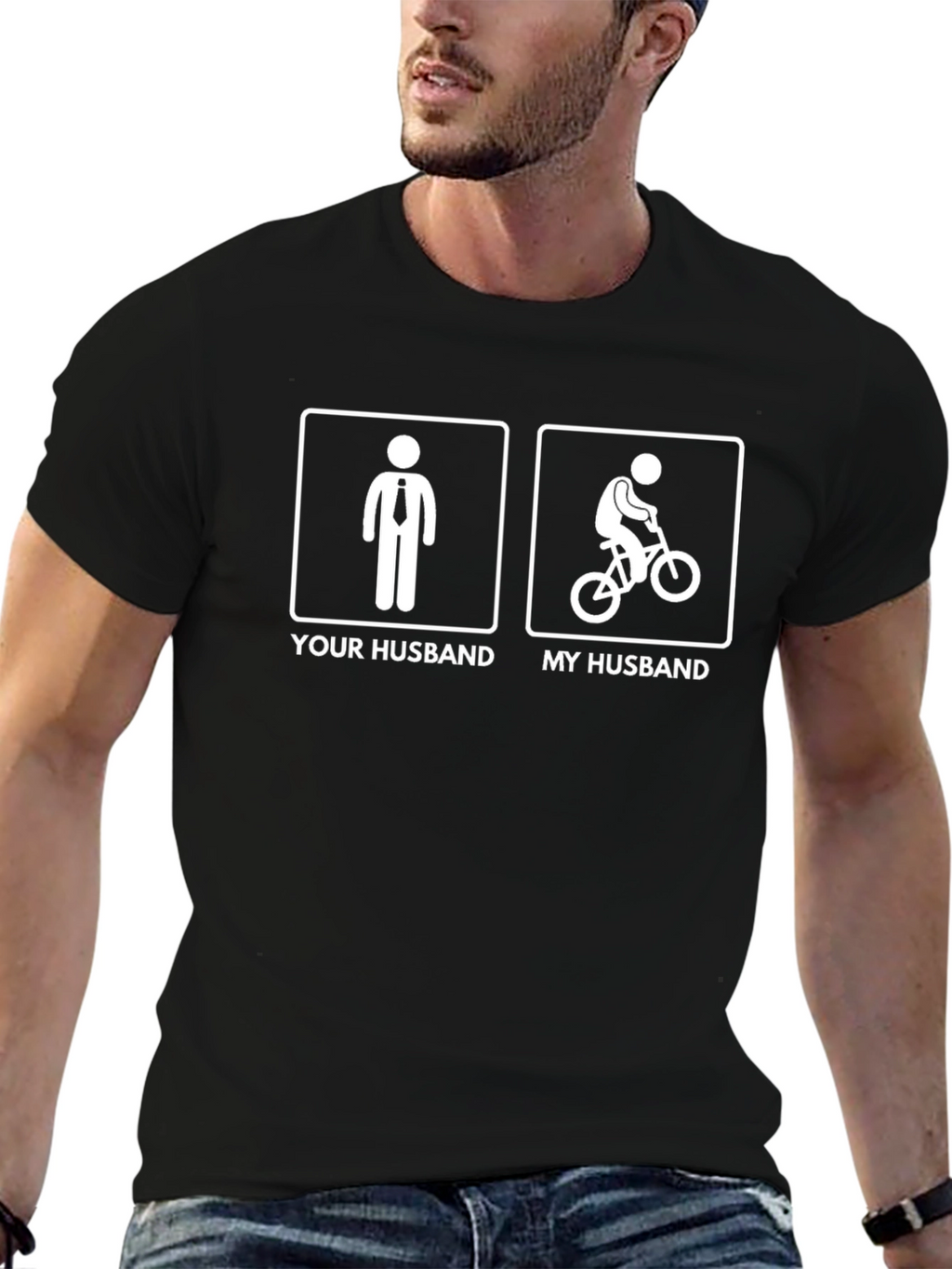 Your Husband My Husband Funny Bike Graphic Tee