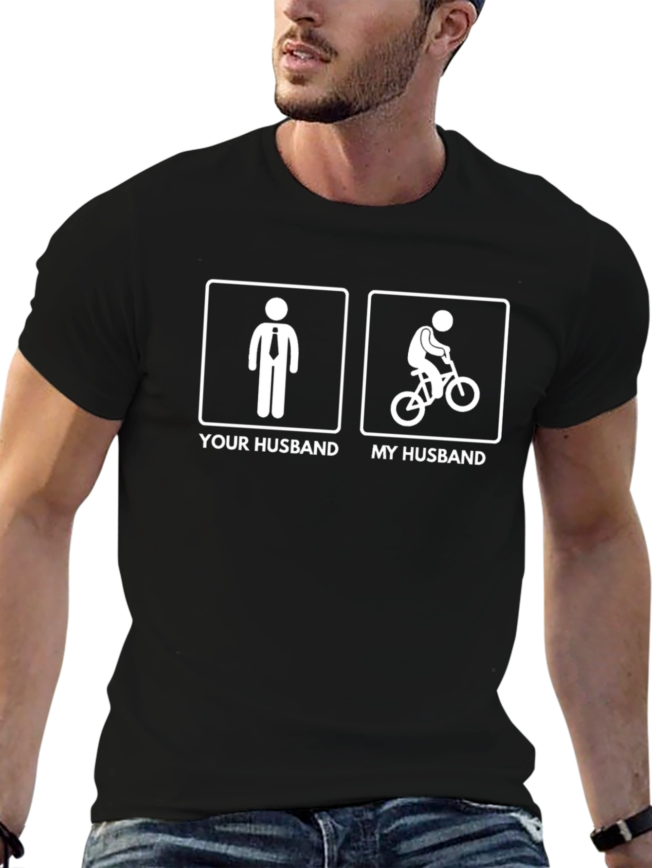 Your Husband My Husband Funny Bike Graphic Tee