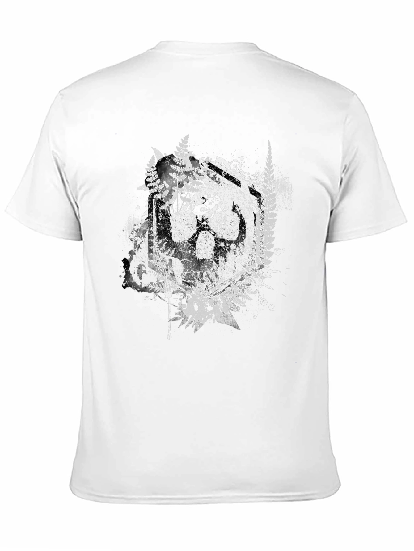 Nature Wolf Paw Print Graphic Tee - Black