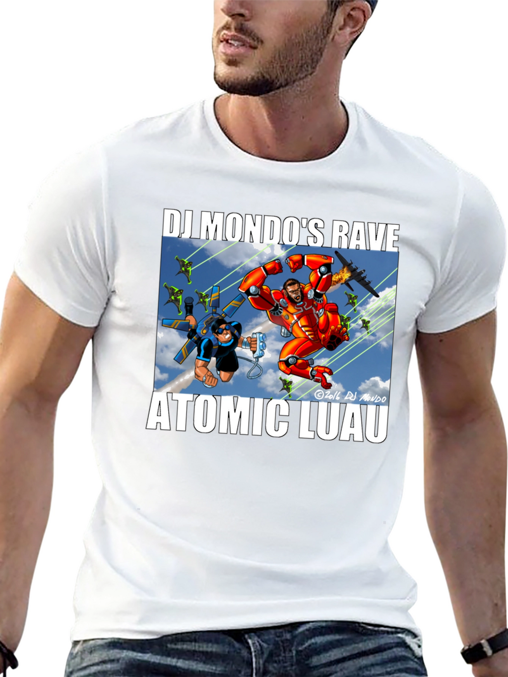 DJ Mondos Rave Atomic Luau Graphic Tee