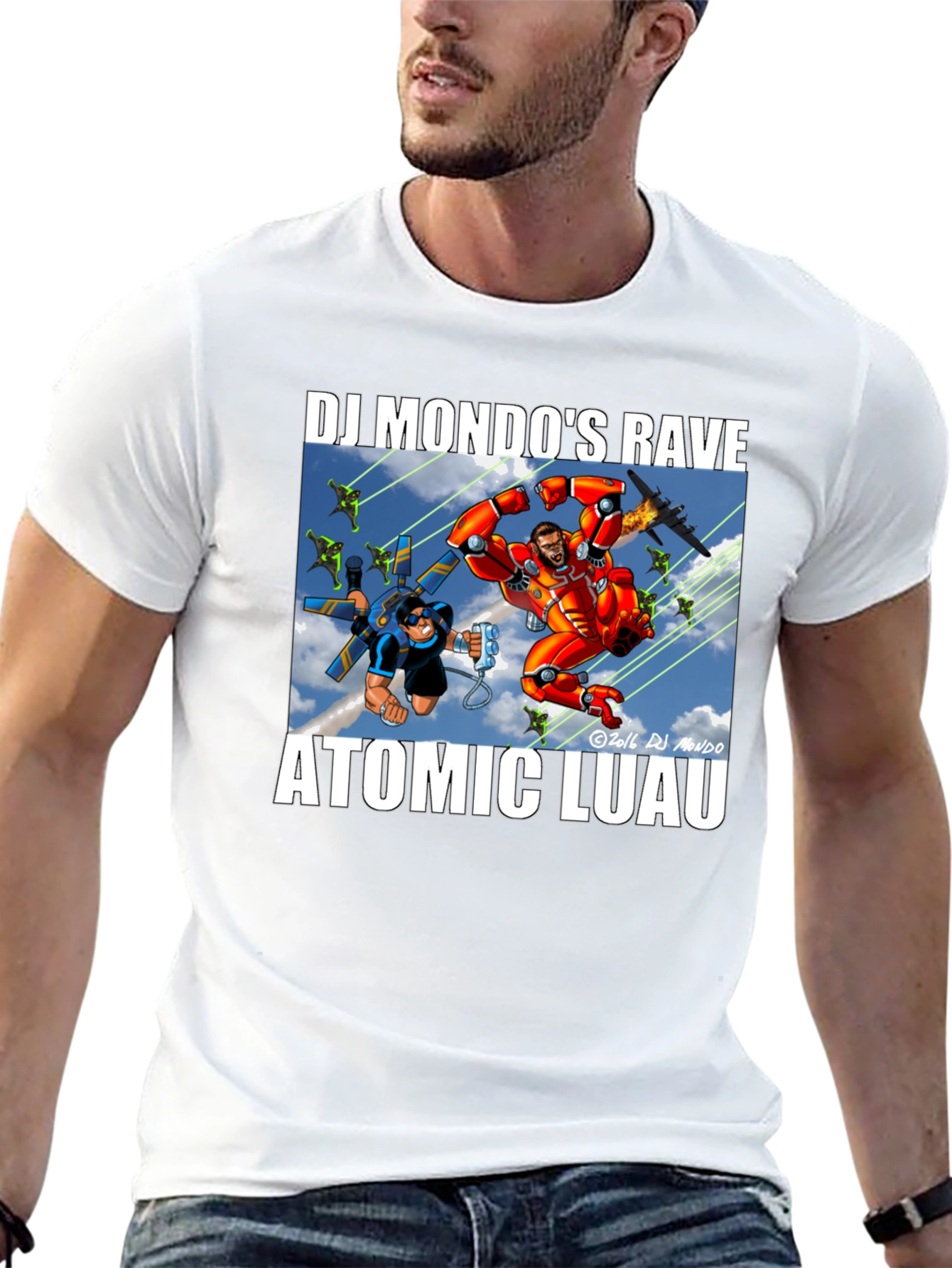 DJ Mondos Rave Atomic Luau Graphic Tee