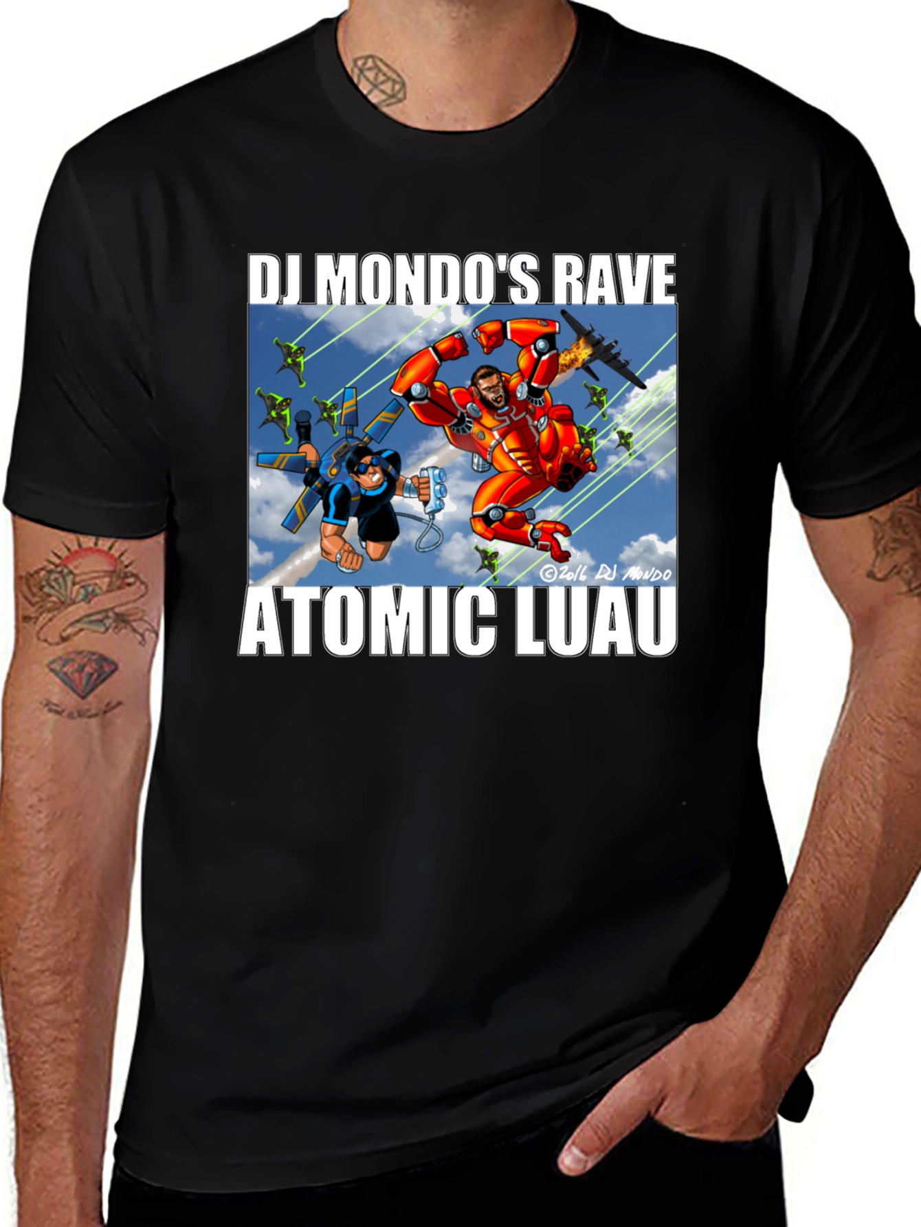DJ Mondos Rave Atomic Luau Graphic Tee