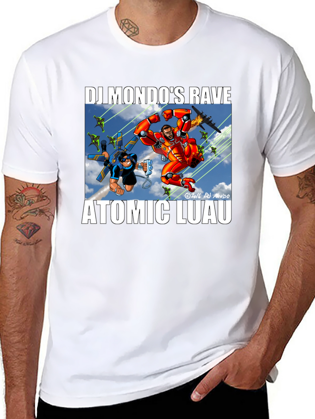 DJ Mondos Rave Atomic Luau Graphic Tee