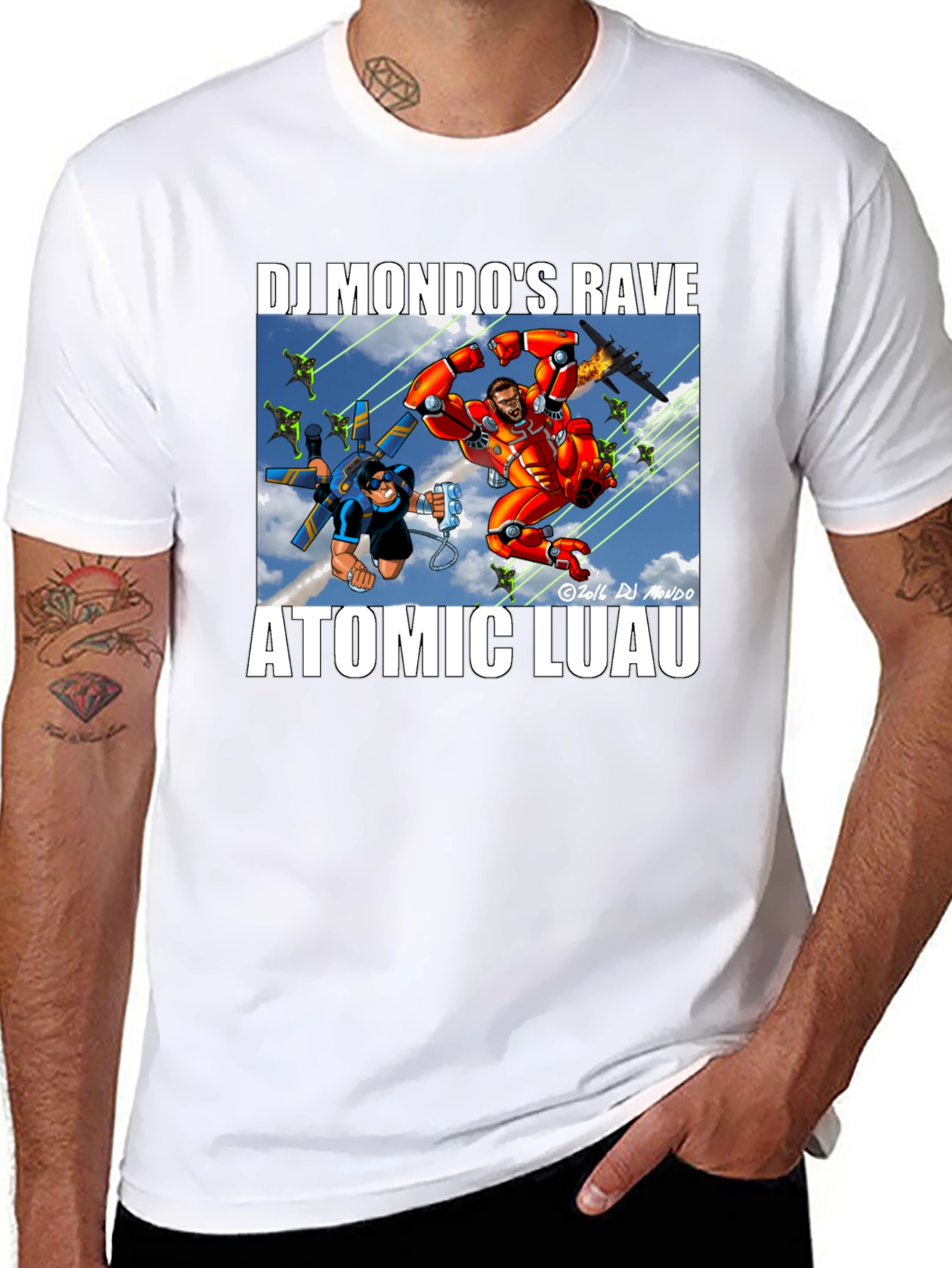 DJ Mondos Rave Atomic Luau Graphic Tee